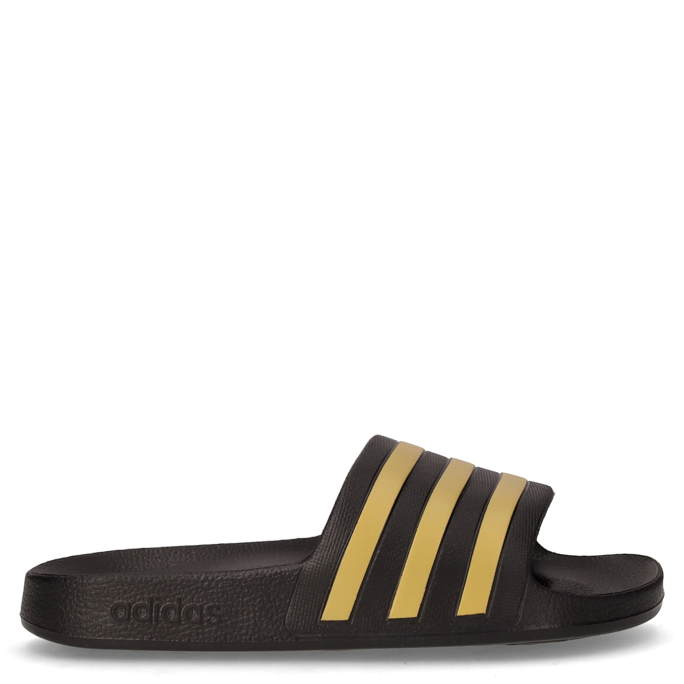 Adilette Aqua ciabatta in gomma nero oro