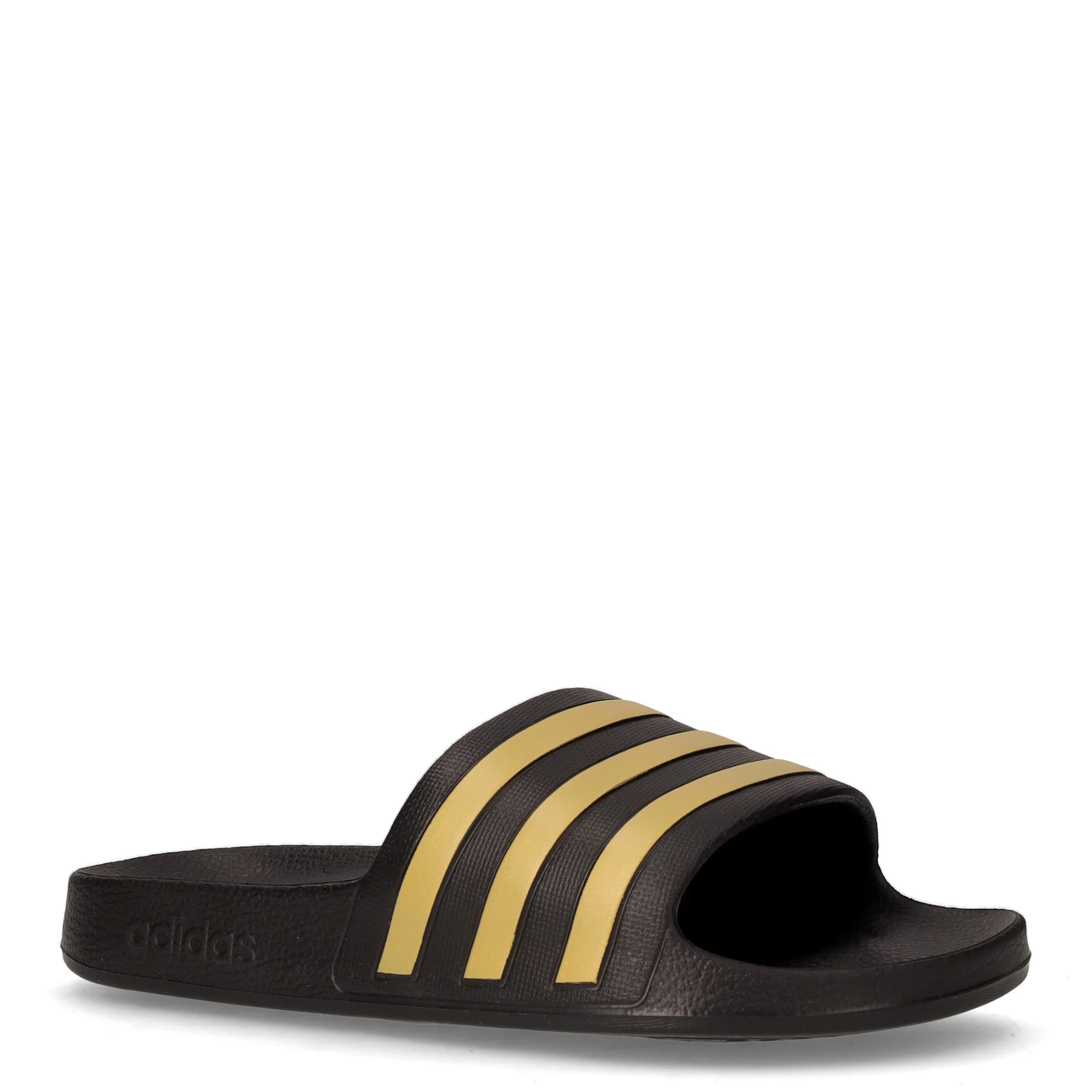 Adilette Aqua ciabatta in gomma nero oro - Image 2