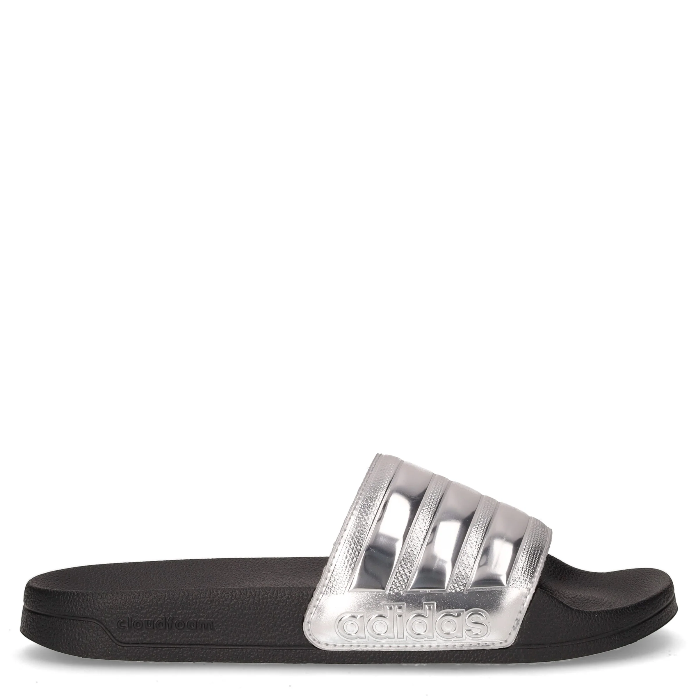 Adilette shower ciabatta di gomma nero argento