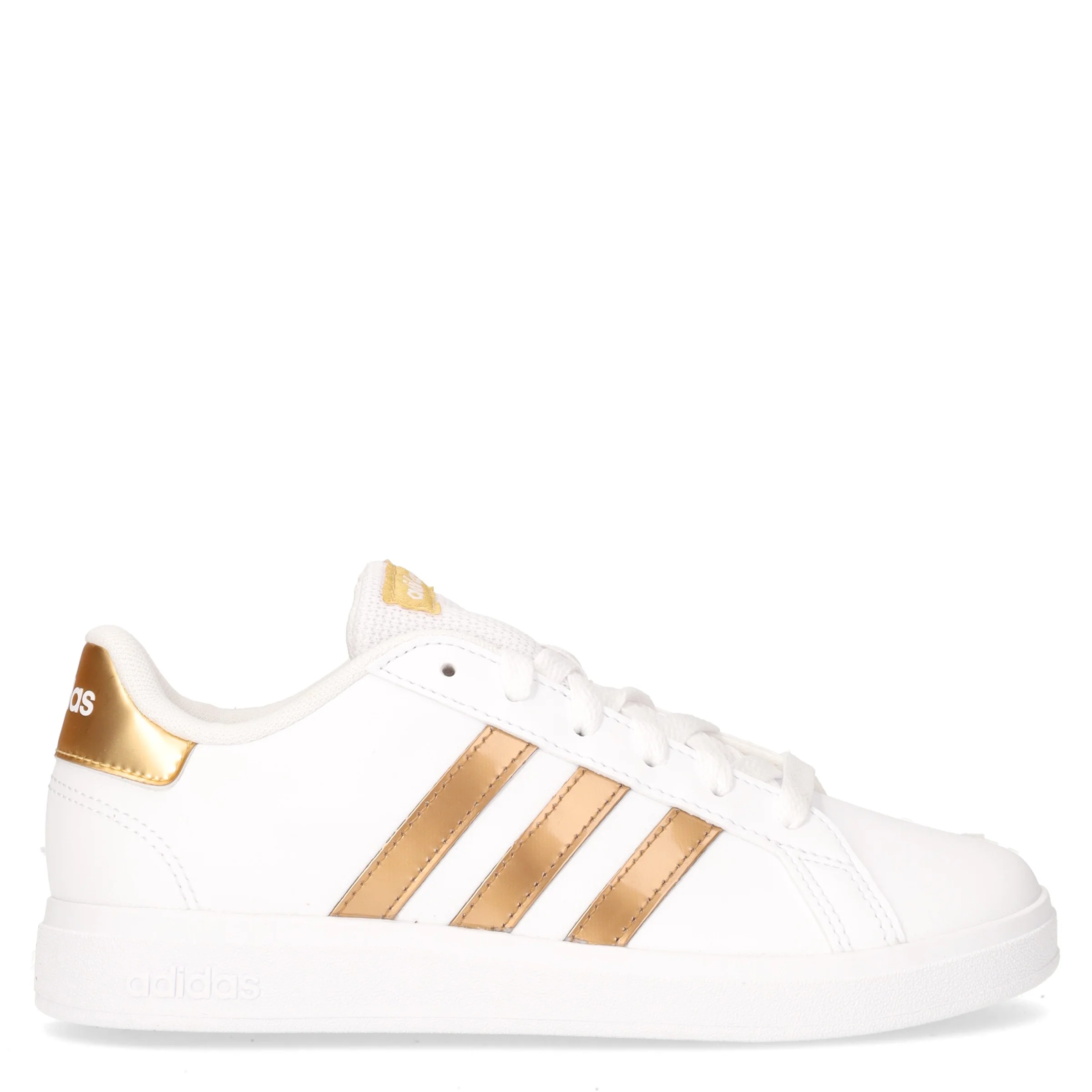 Grand Court 2.0 sneaker bambina in ecopelle bianco oro
