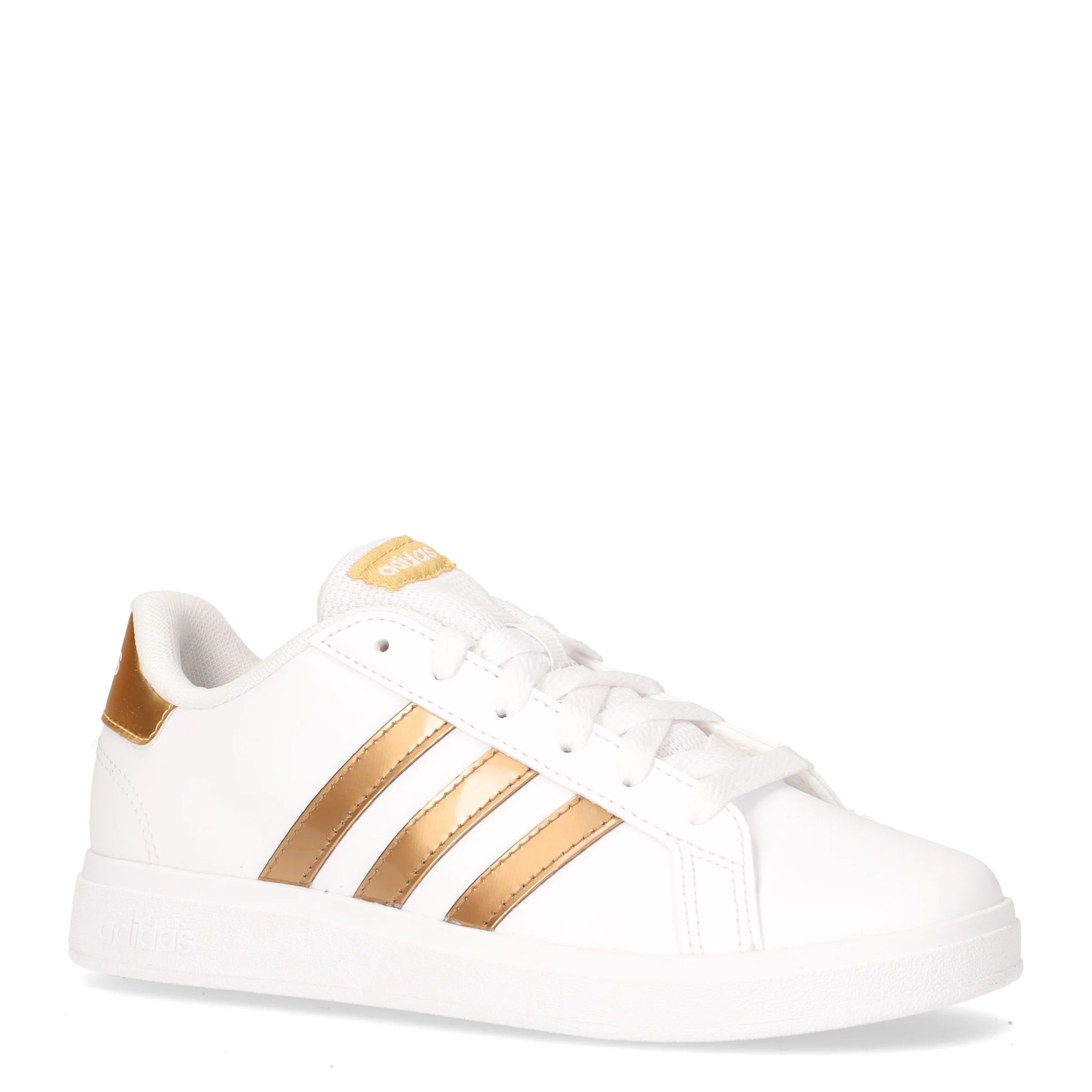 Grand Court 2.0 sneaker bambina in ecopelle bianco oro - Image 2