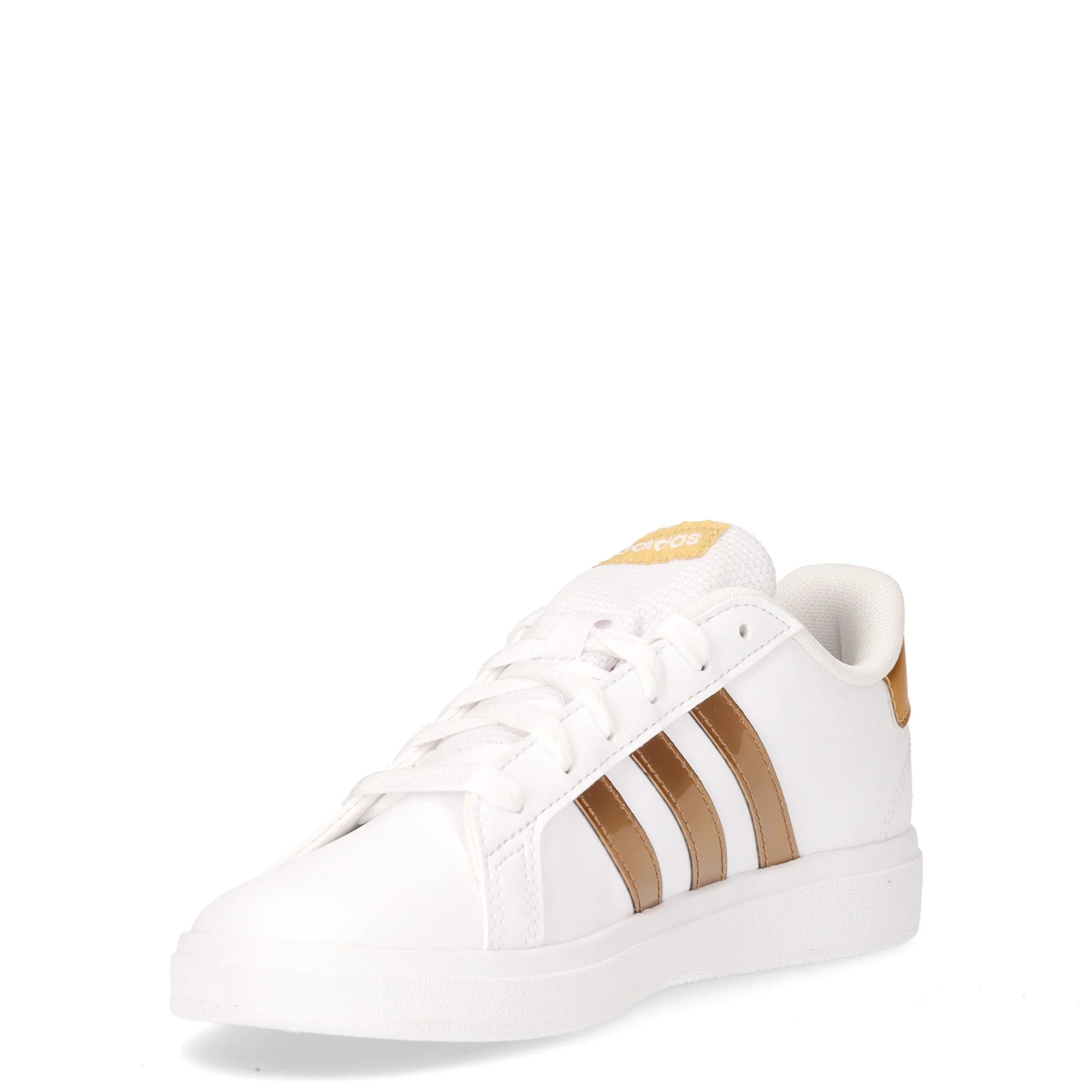 Grand Court 2.0 sneaker bambina in ecopelle bianco oro - Image 3