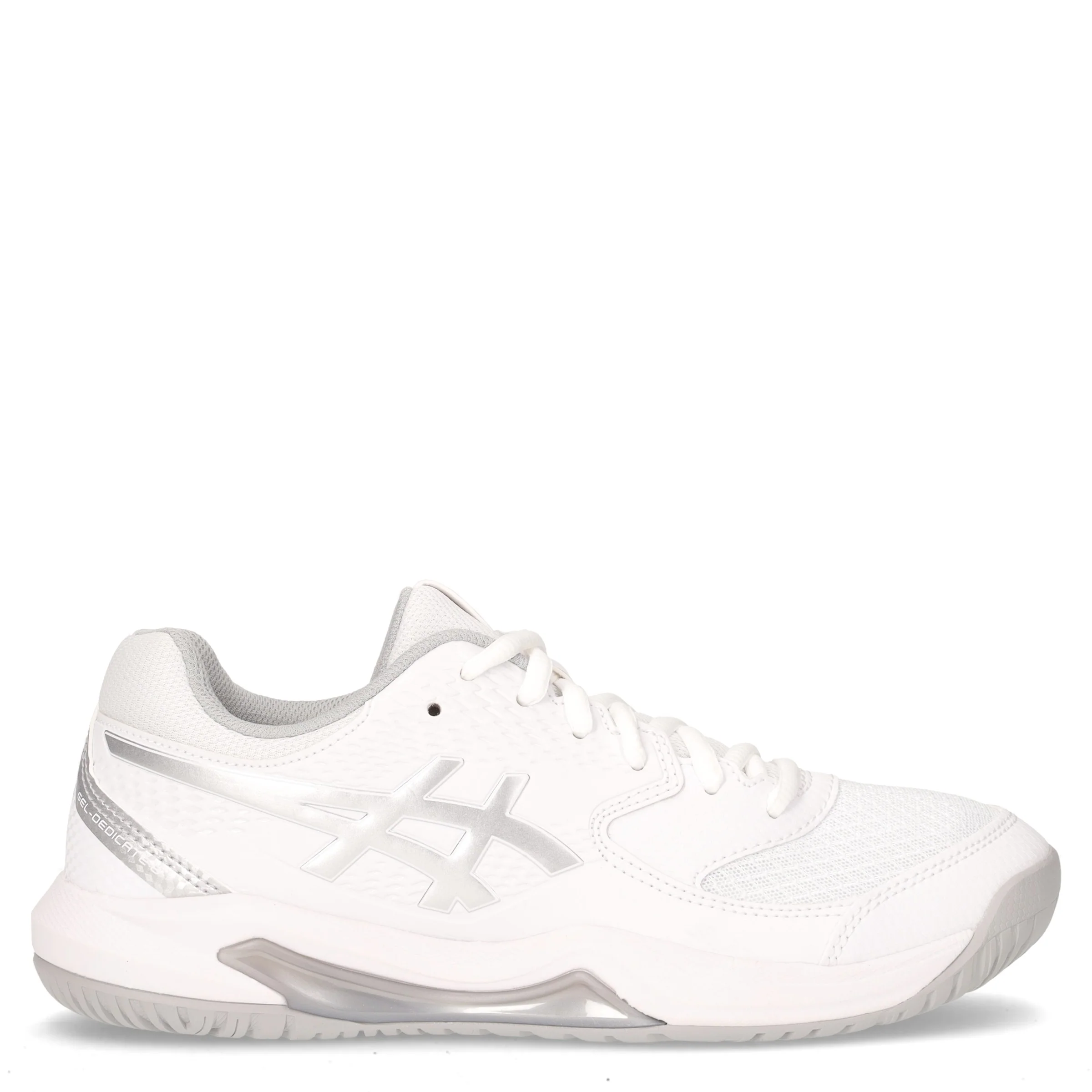 Gel-Dedicate 8 scarpa da tennis in ecopelle bianco argento