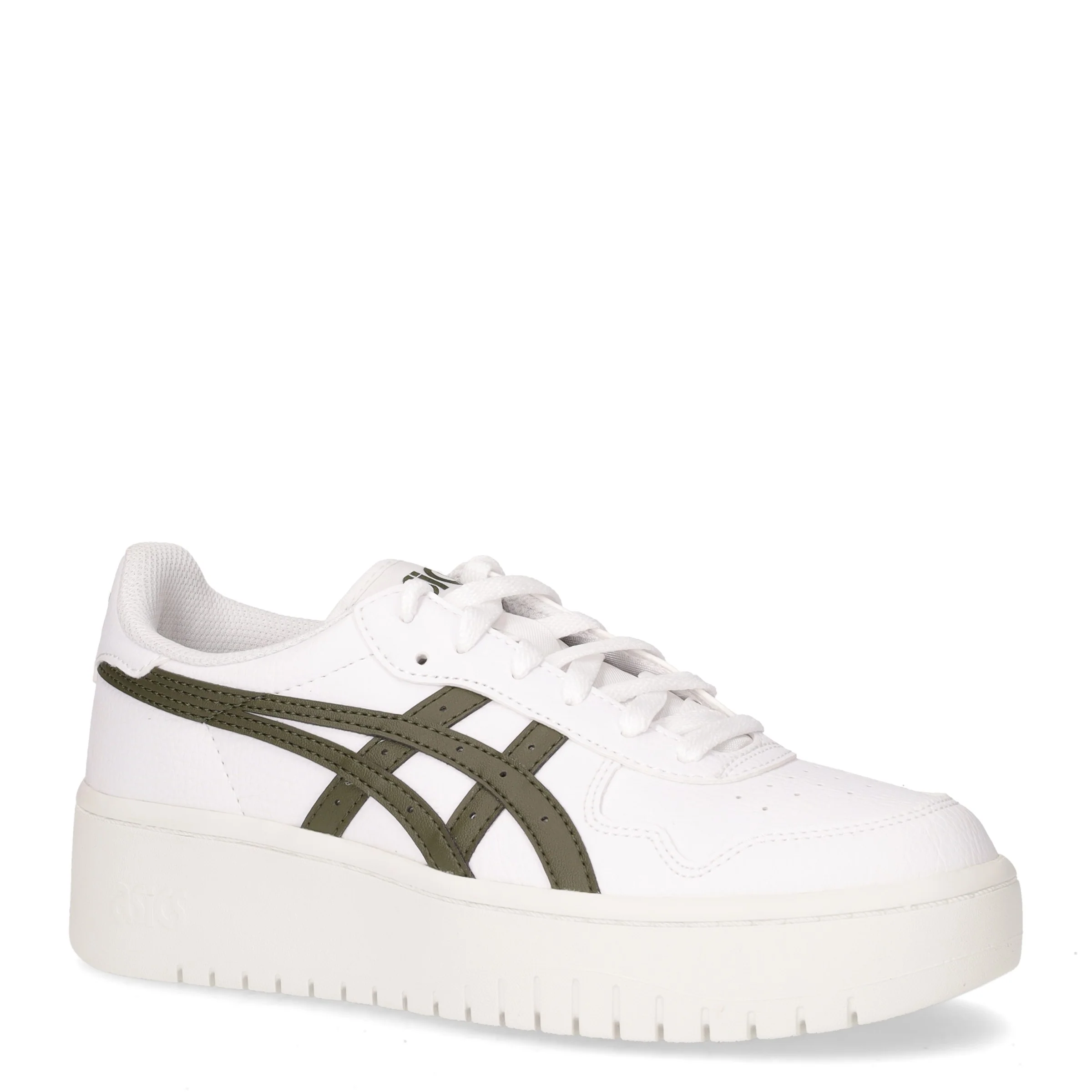Japan sneaker in pelle ed ecopelle bianco oliva - Image 2