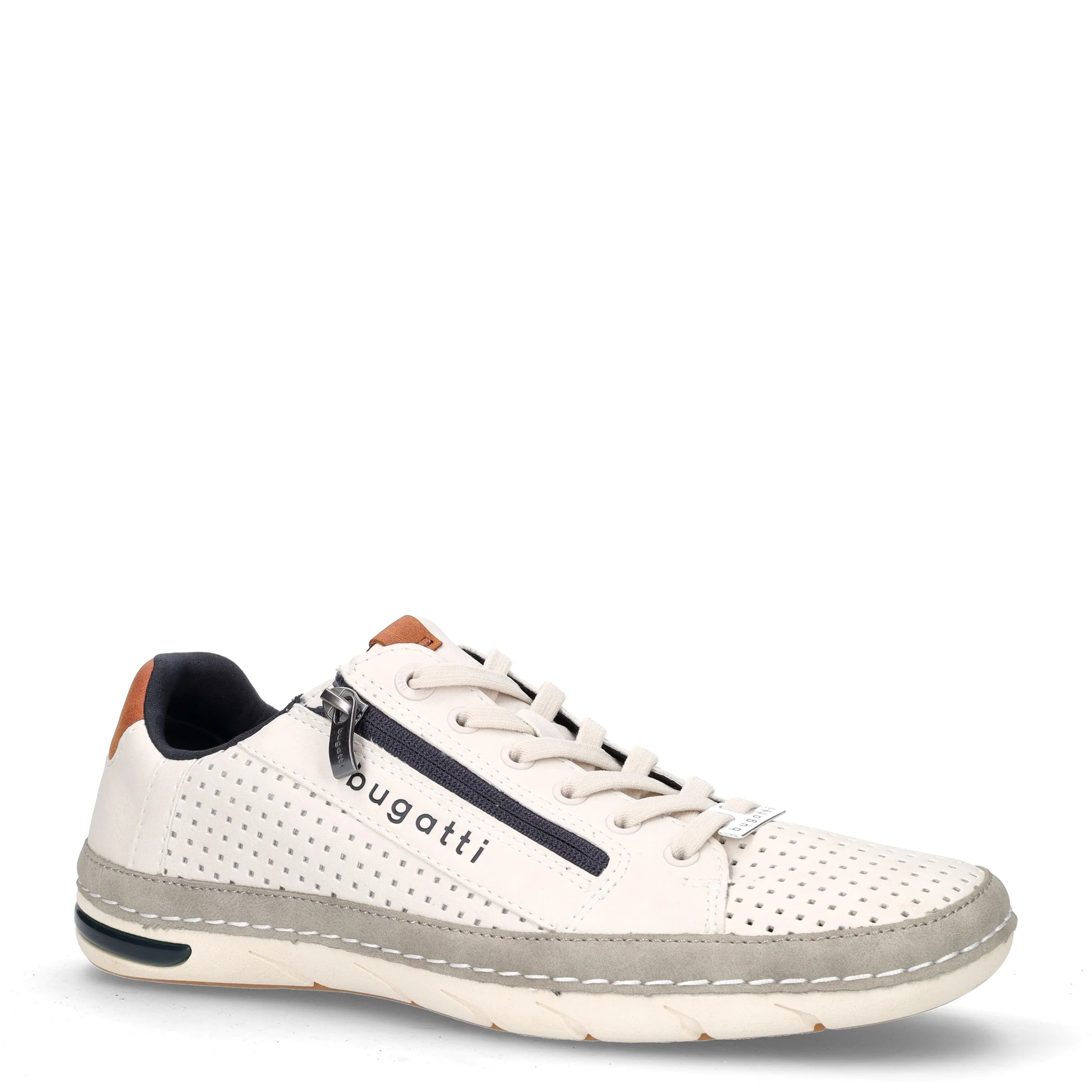 Sneaker in ecopelle traforata con zip laterale bianco - Image 2