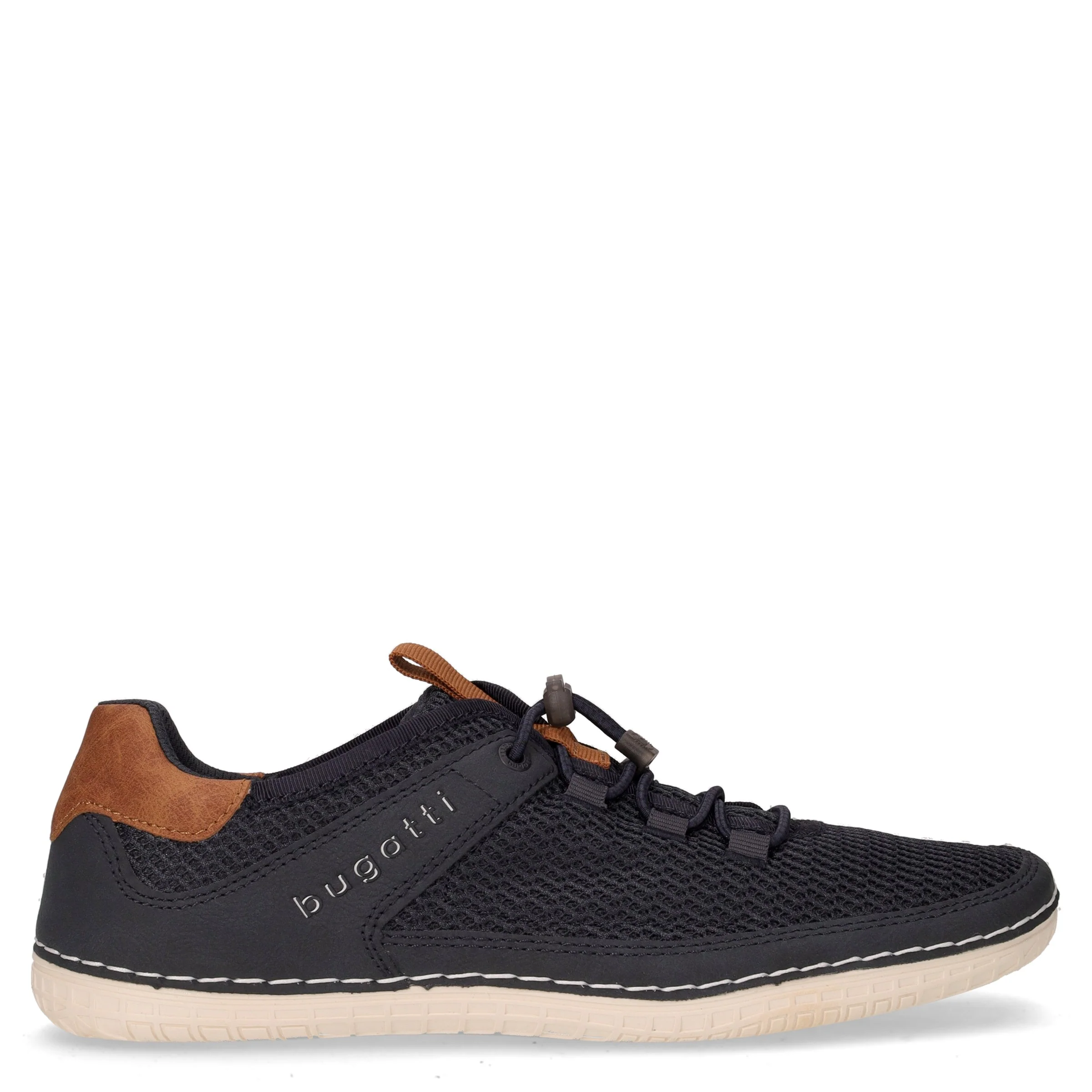 Sneaker in tessuto ed ecopelle blu scuro