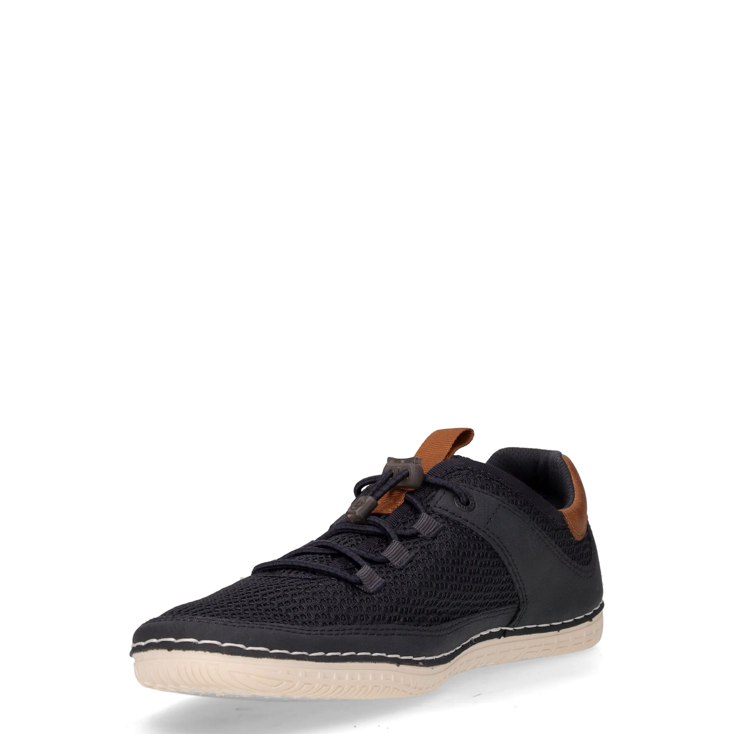 Sneaker in tessuto ed ecopelle blu scuro - Image 3