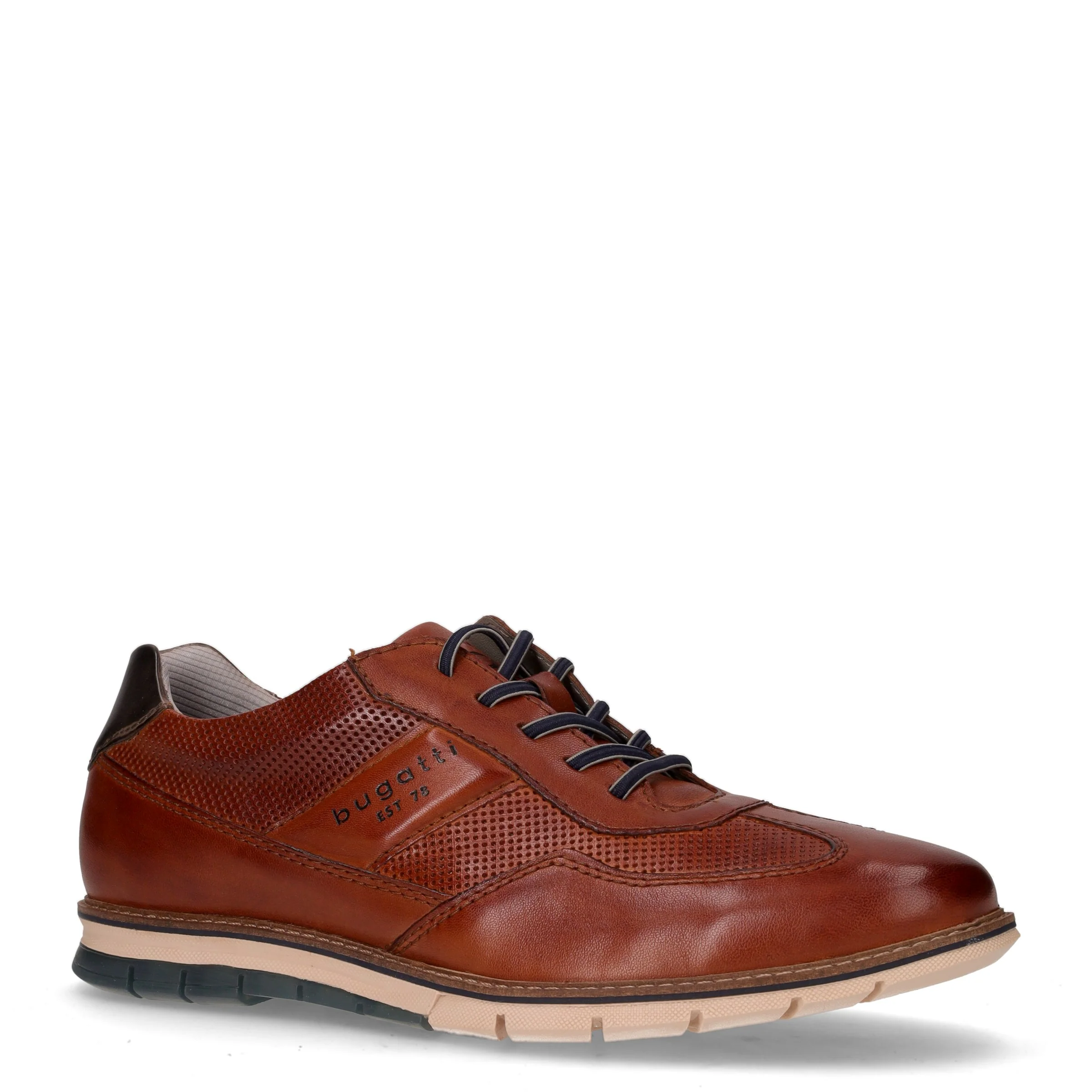 Stringata sportiva in pelle cognac - Image 2