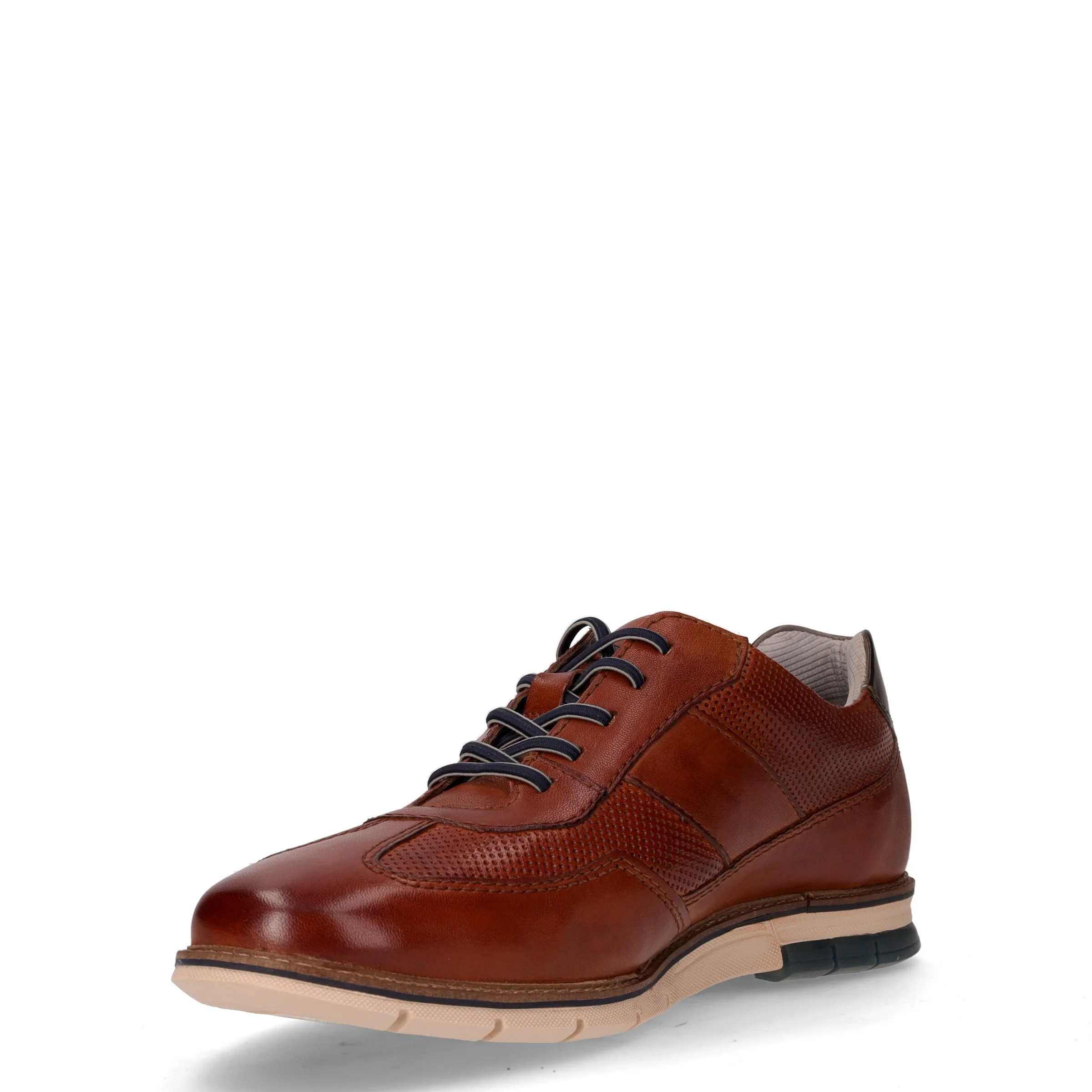 Stringata sportiva in pelle cognac - Image 3