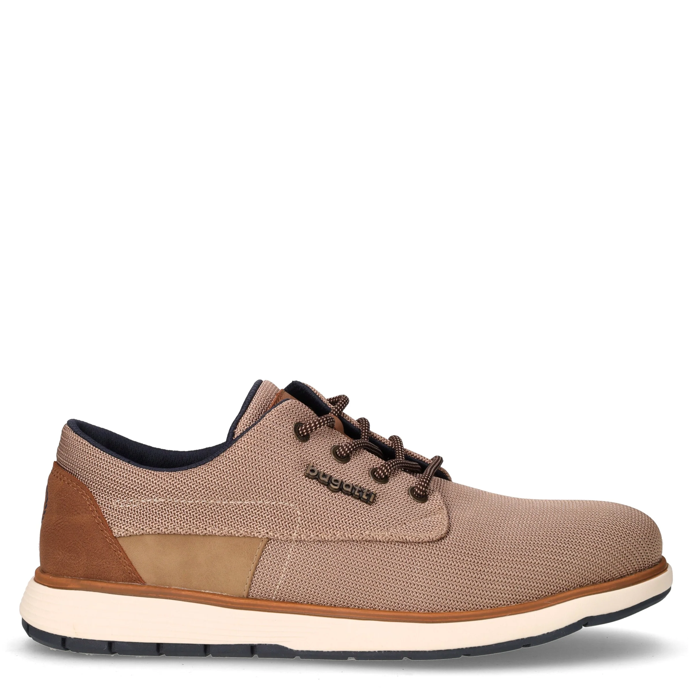 Stringata sportiva in tessuto beige