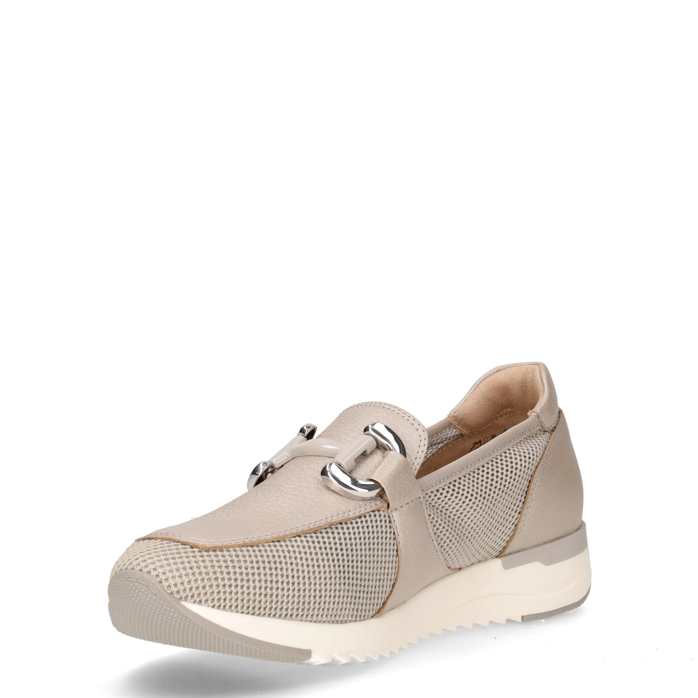 Mocassino casual in tessuto e pelle grigio - Image 3
