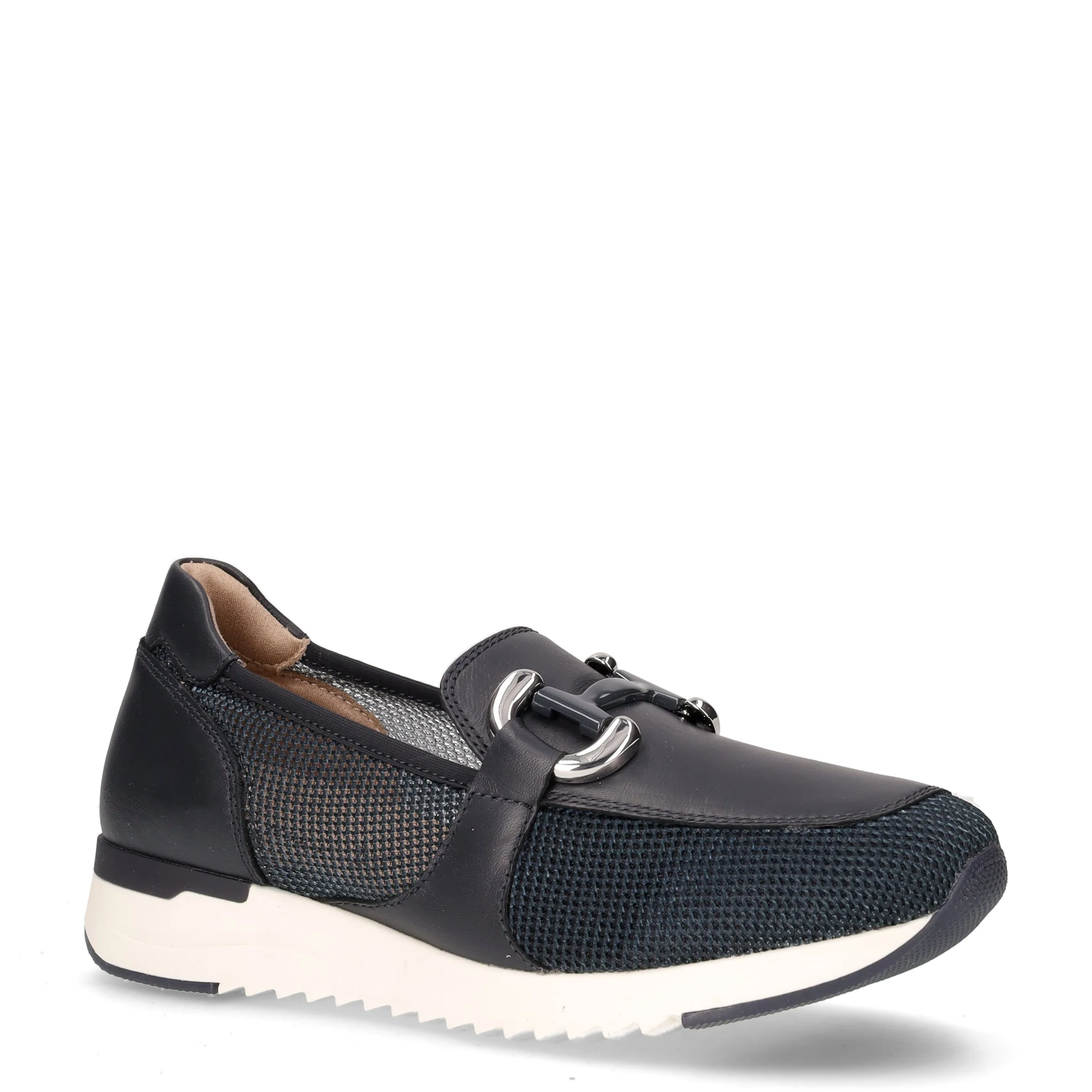 Mocassino casual in tessuto e pelle oceano - Image 2