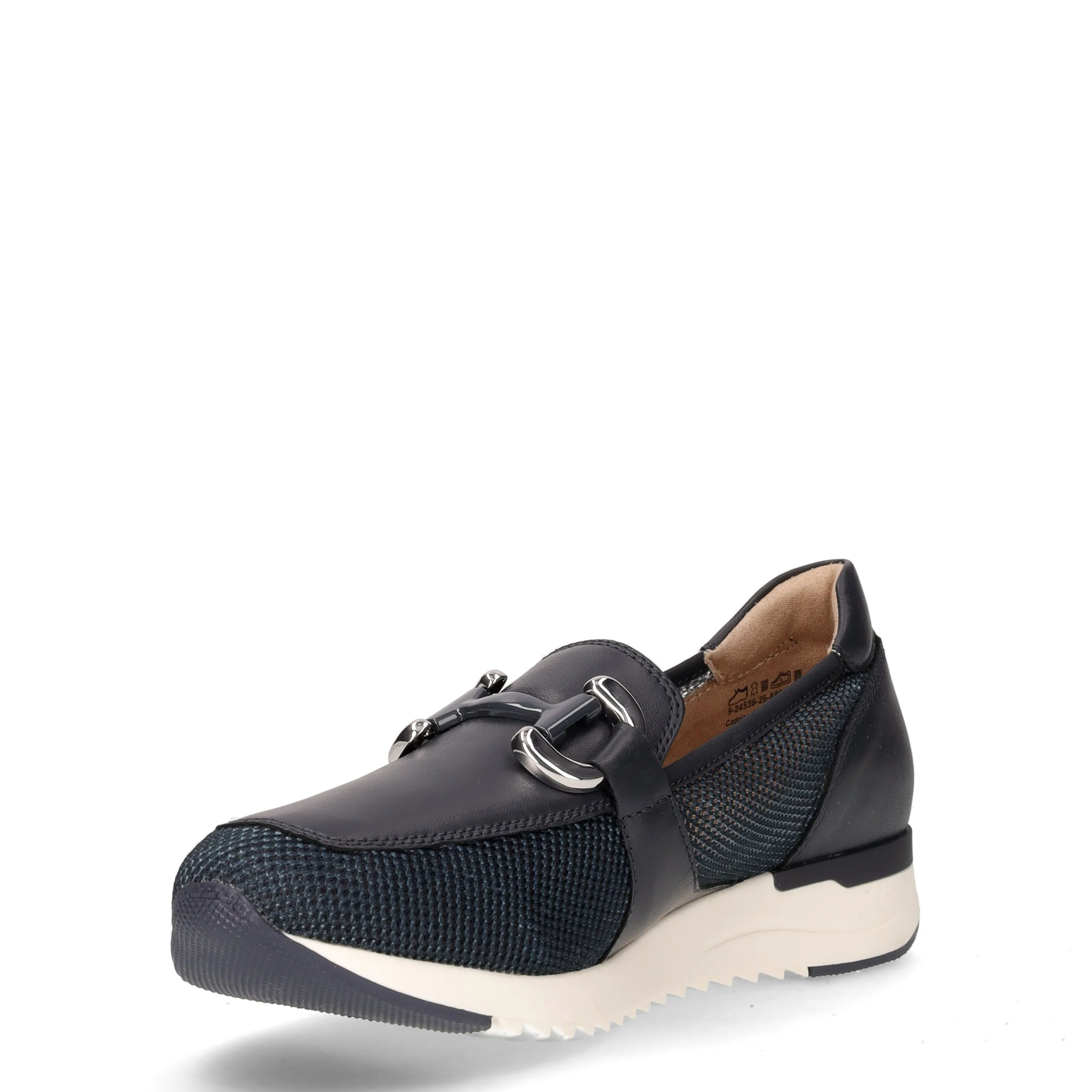 Mocassino casual in tessuto e pelle oceano - Image 3