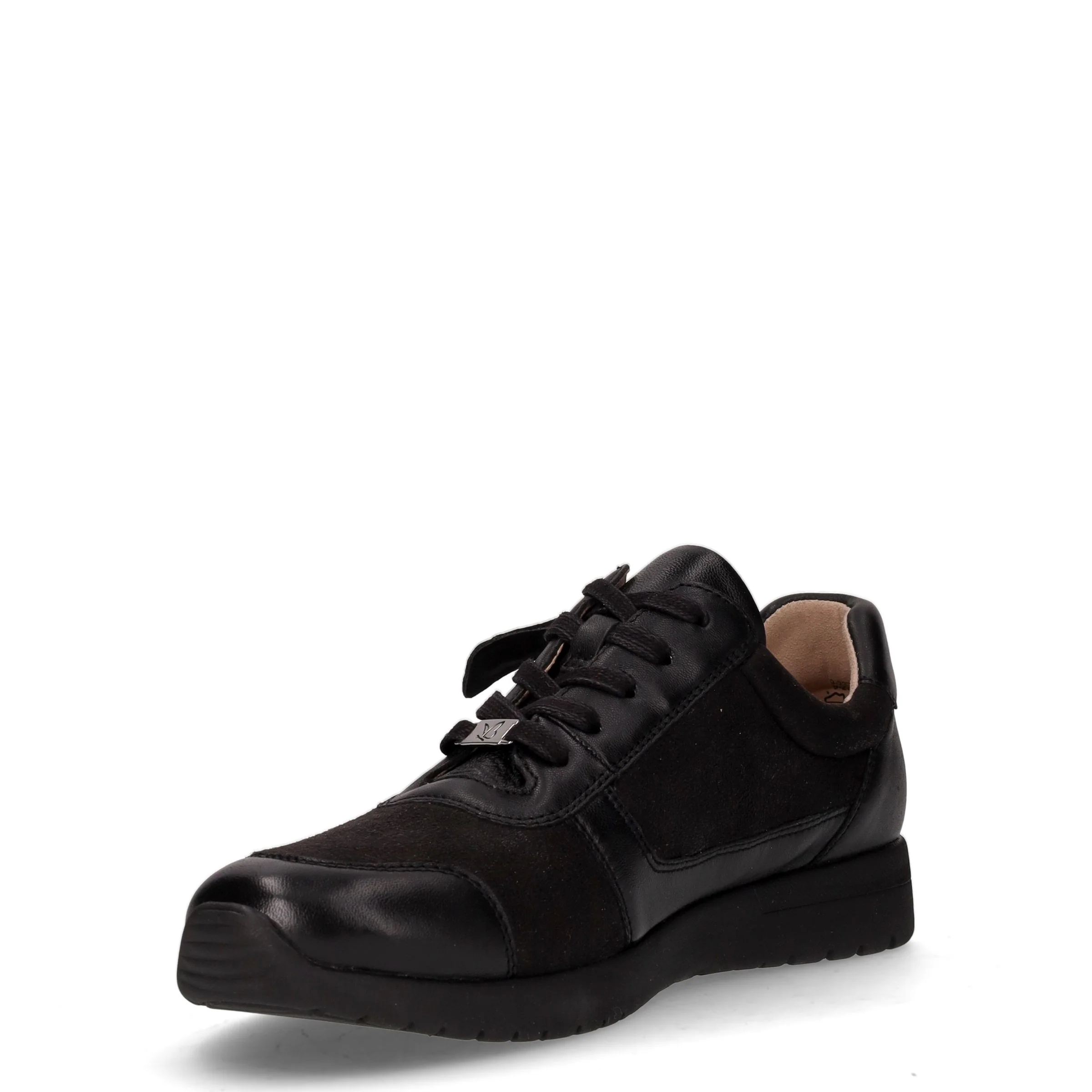 Sneaker in pelle e tessuto nero - Image 3