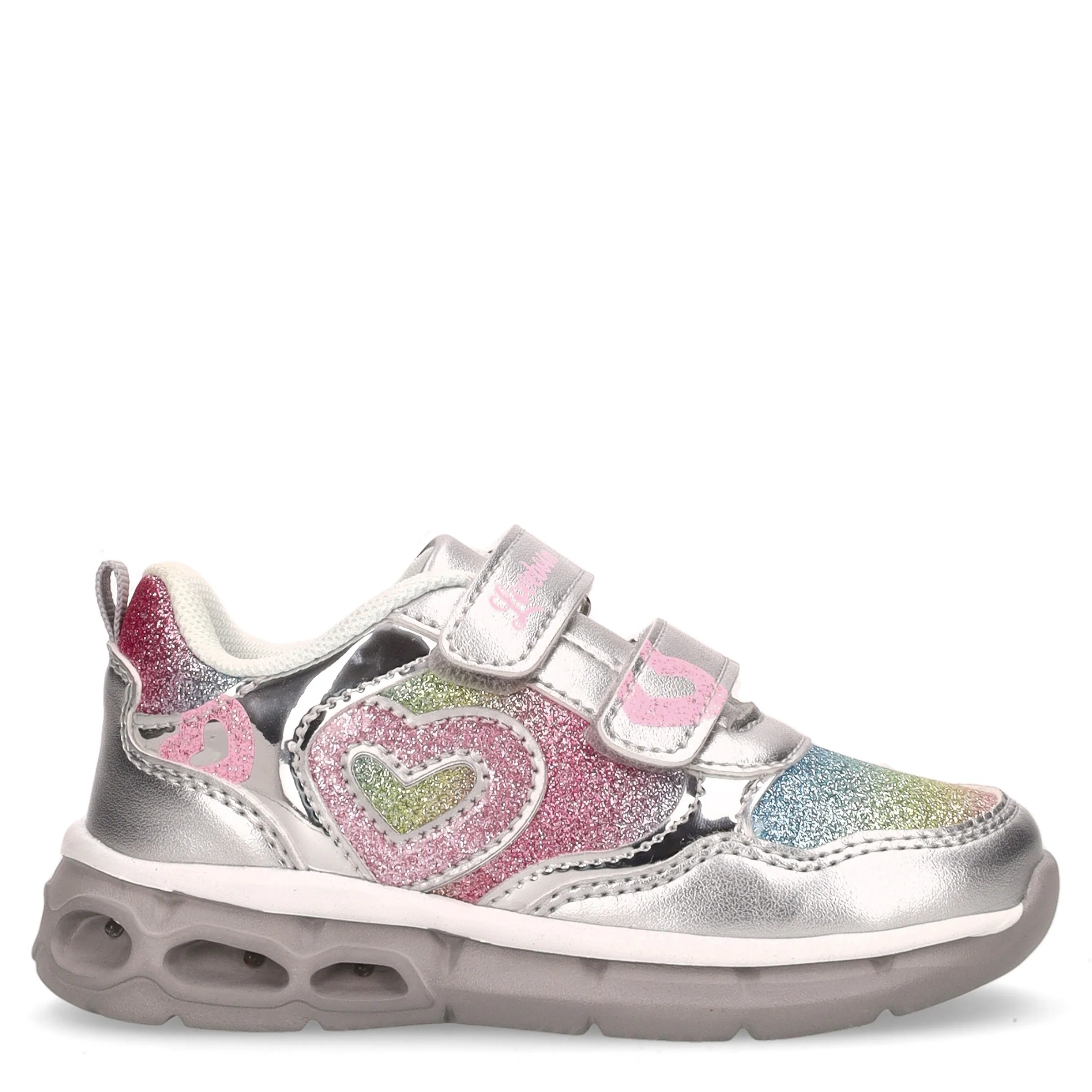 Sneaker con luci bambina silver multicolor