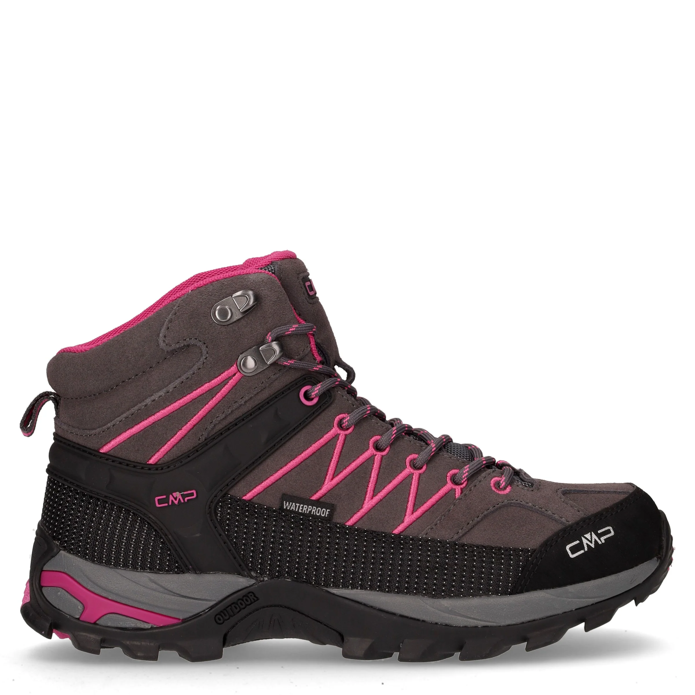 Rigel mid scarpa da trekking in pelle e tessuto terra fuxia