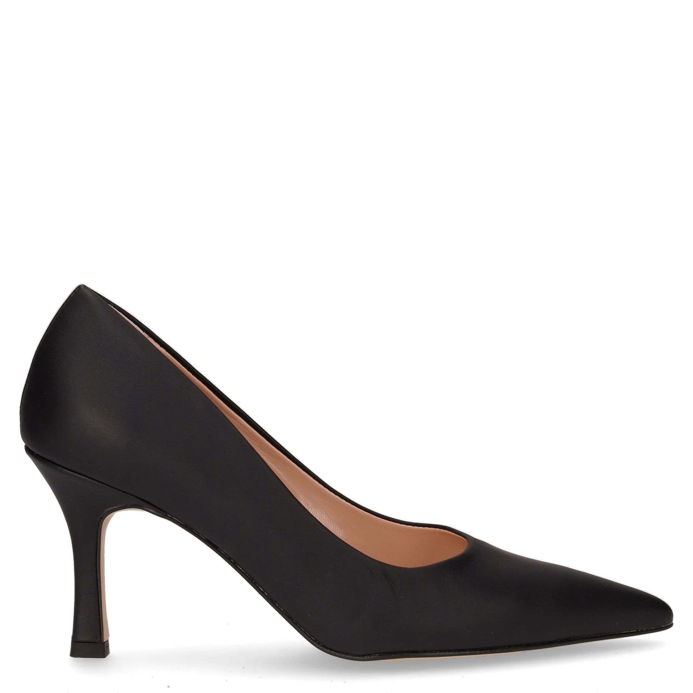 Décolleté a punta in pelle nero