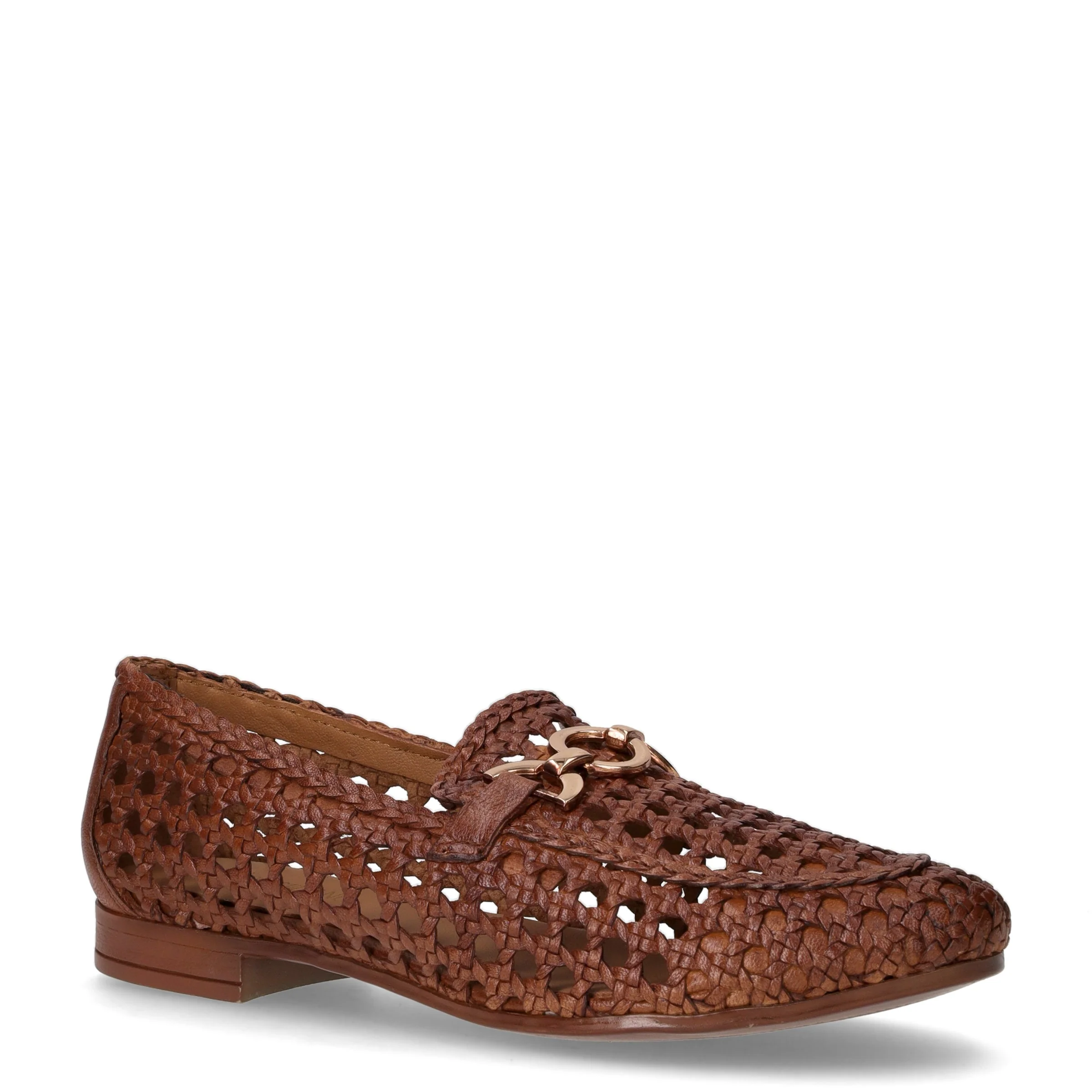 Mocassino con staffa in pelle intrecciata cuoio - Image 2