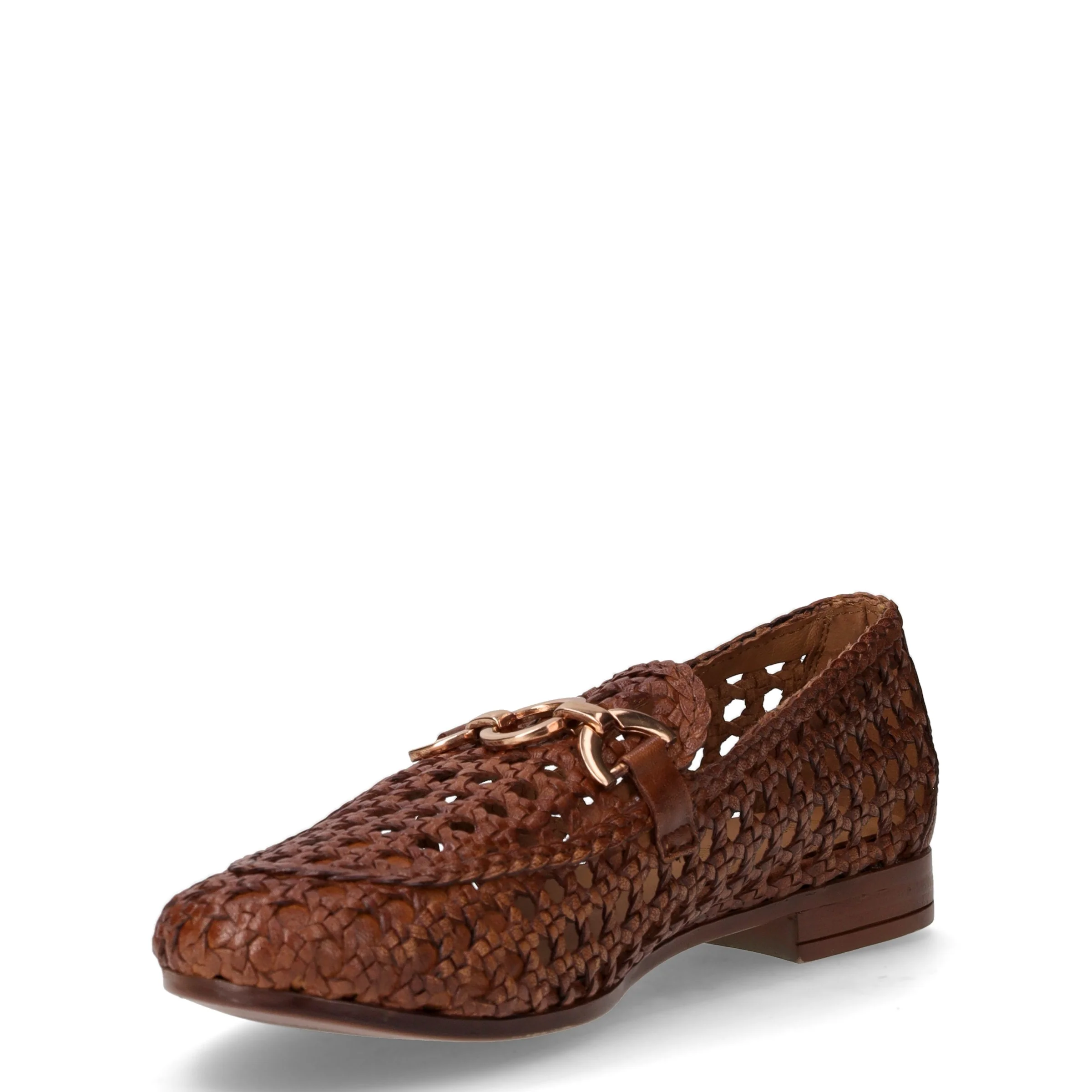 Mocassino con staffa in pelle intrecciata cuoio - Image 3