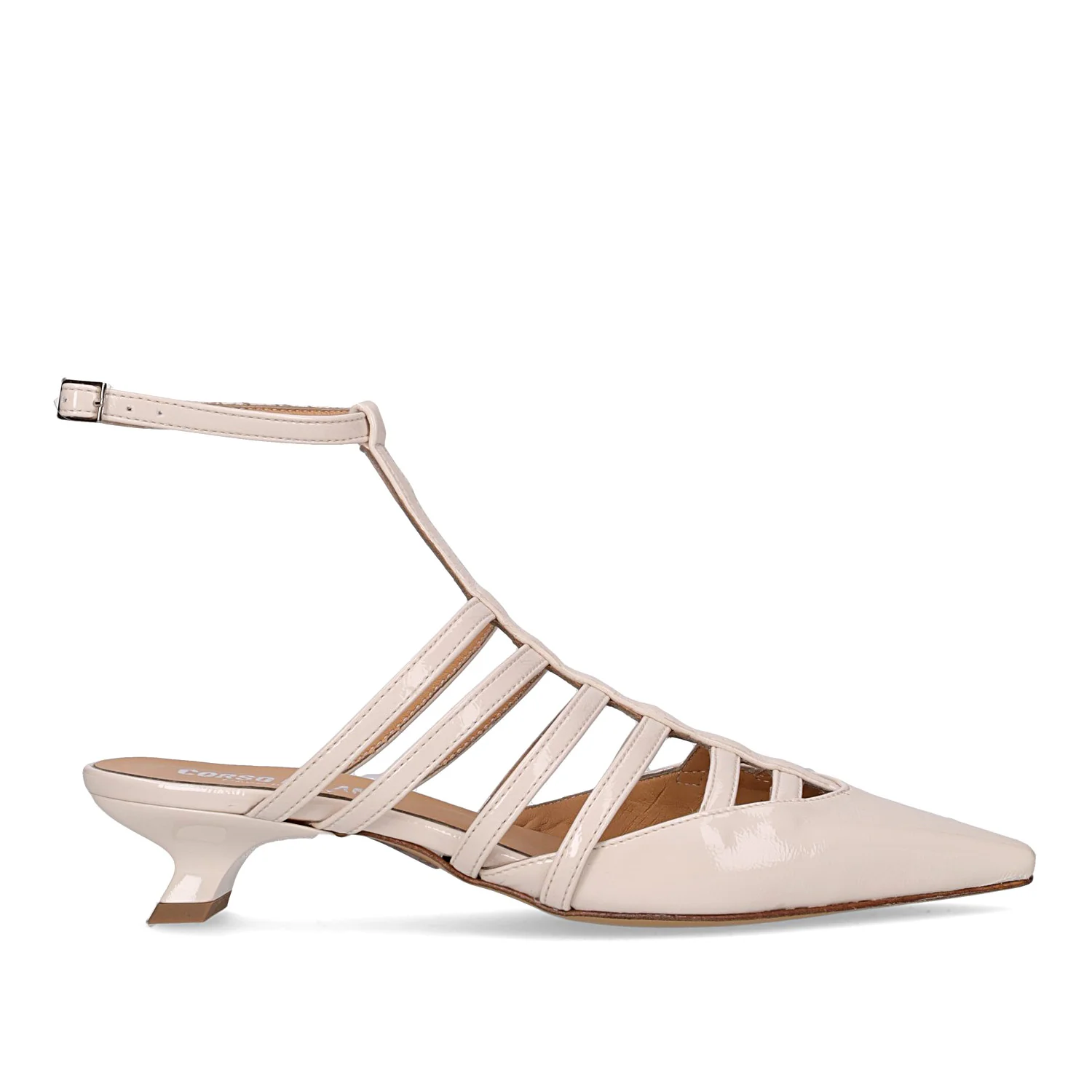 Sandalo a punta con tacco off white