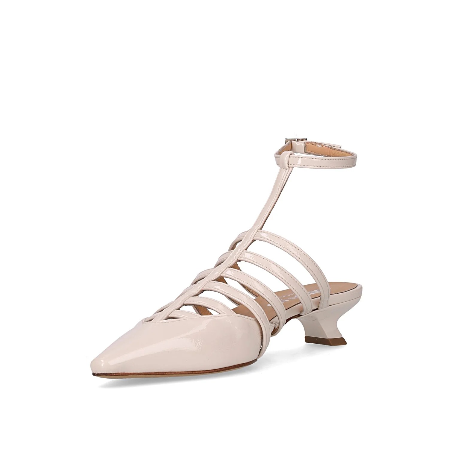 Sandalo a punta con tacco off white - Image 3