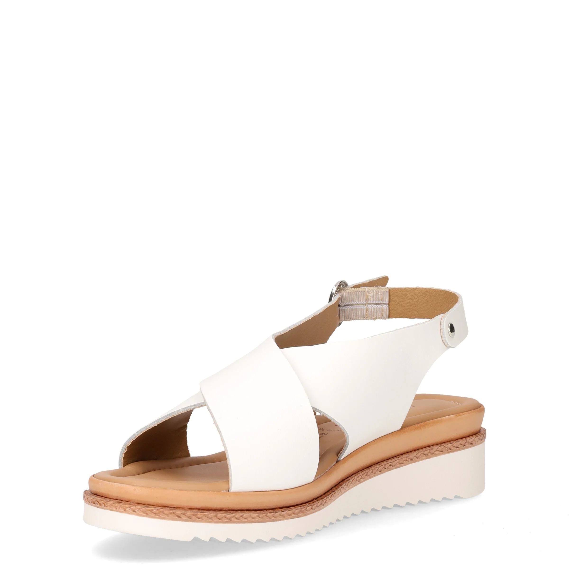 Sandalo con zeppa in pelle bianco - Image 3