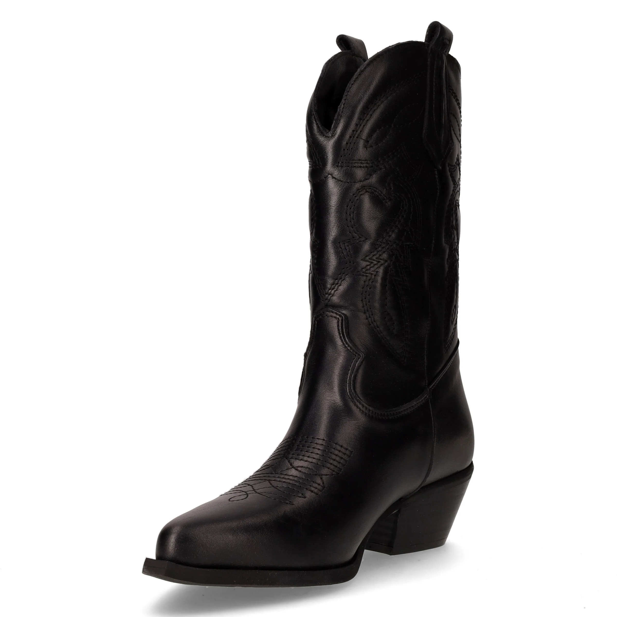 Stivale camperos in pelle con tacco nero - Image 3