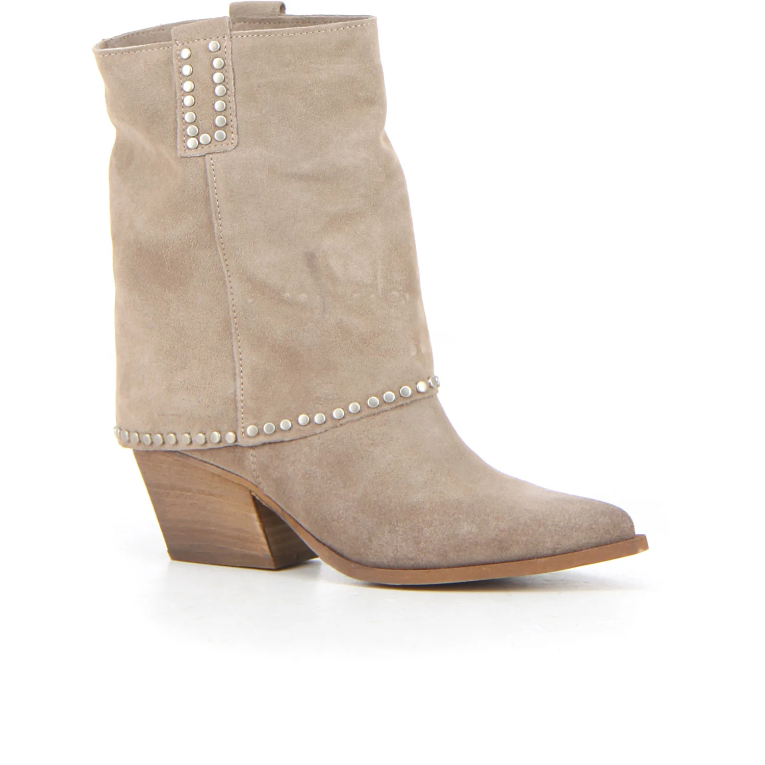 Stivaletto camperos con tacco taupe chiaro crosta - Image 2