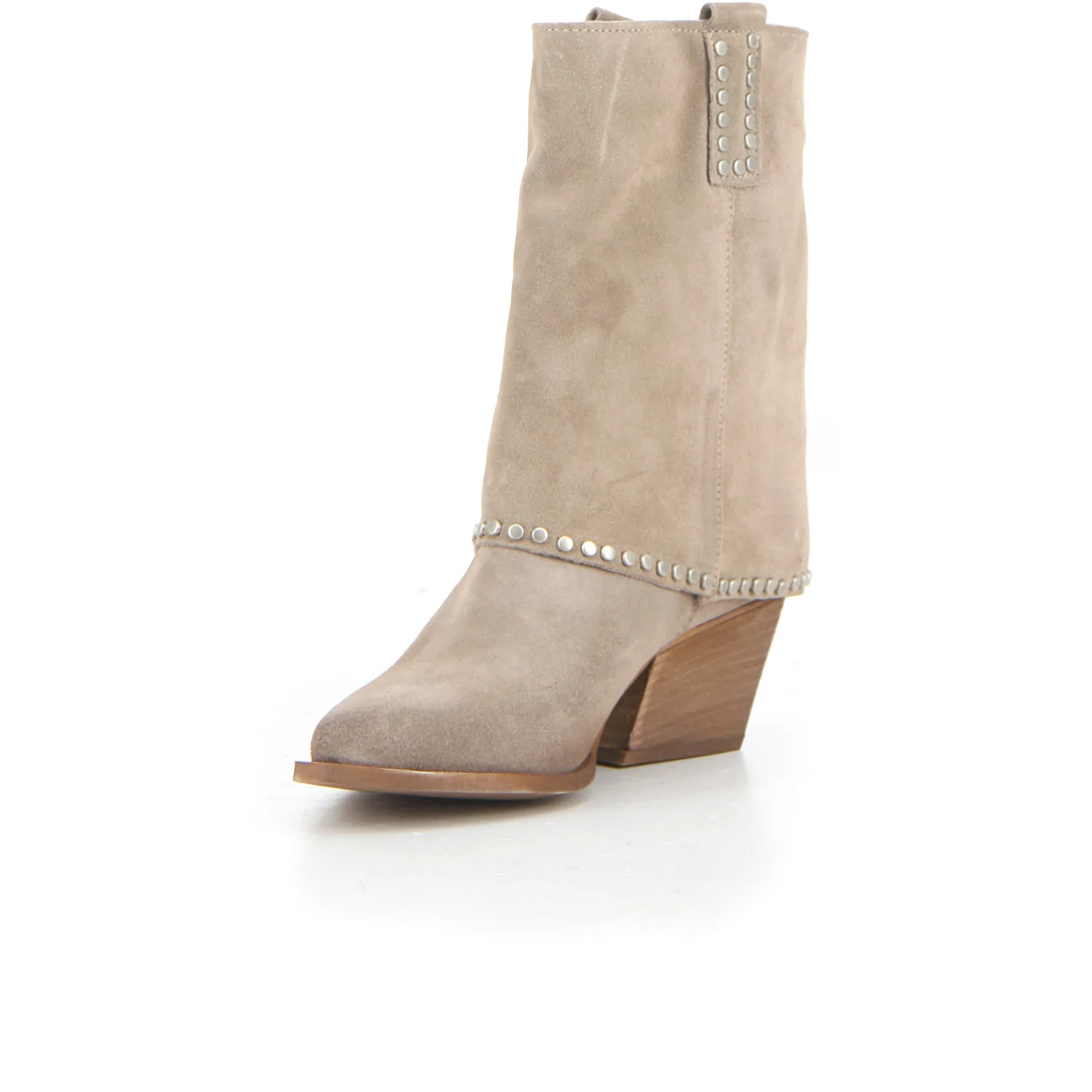 Stivaletto camperos con tacco taupe chiaro crosta - Image 3