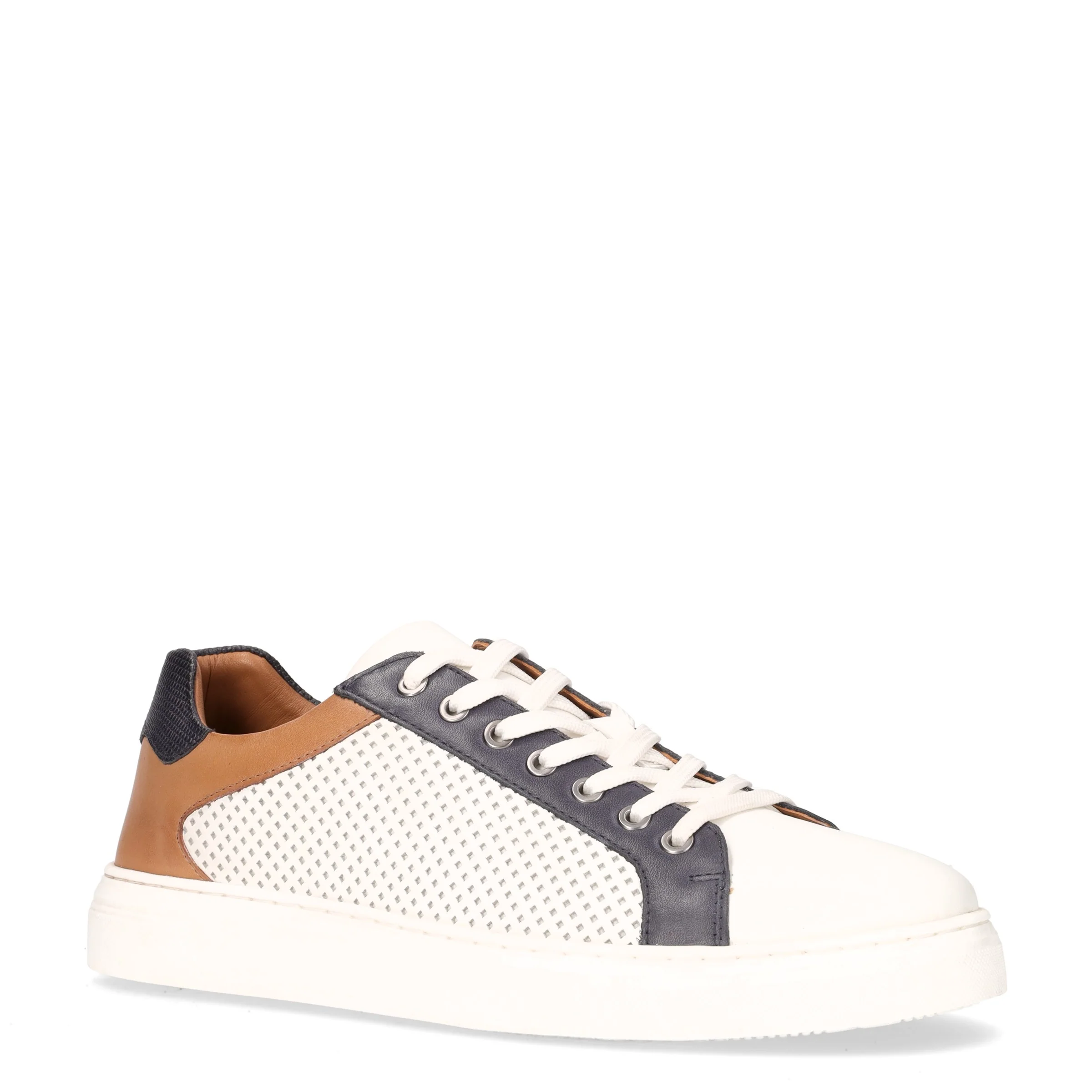 Sneaker in pelle bianco navy cognac - Image 2