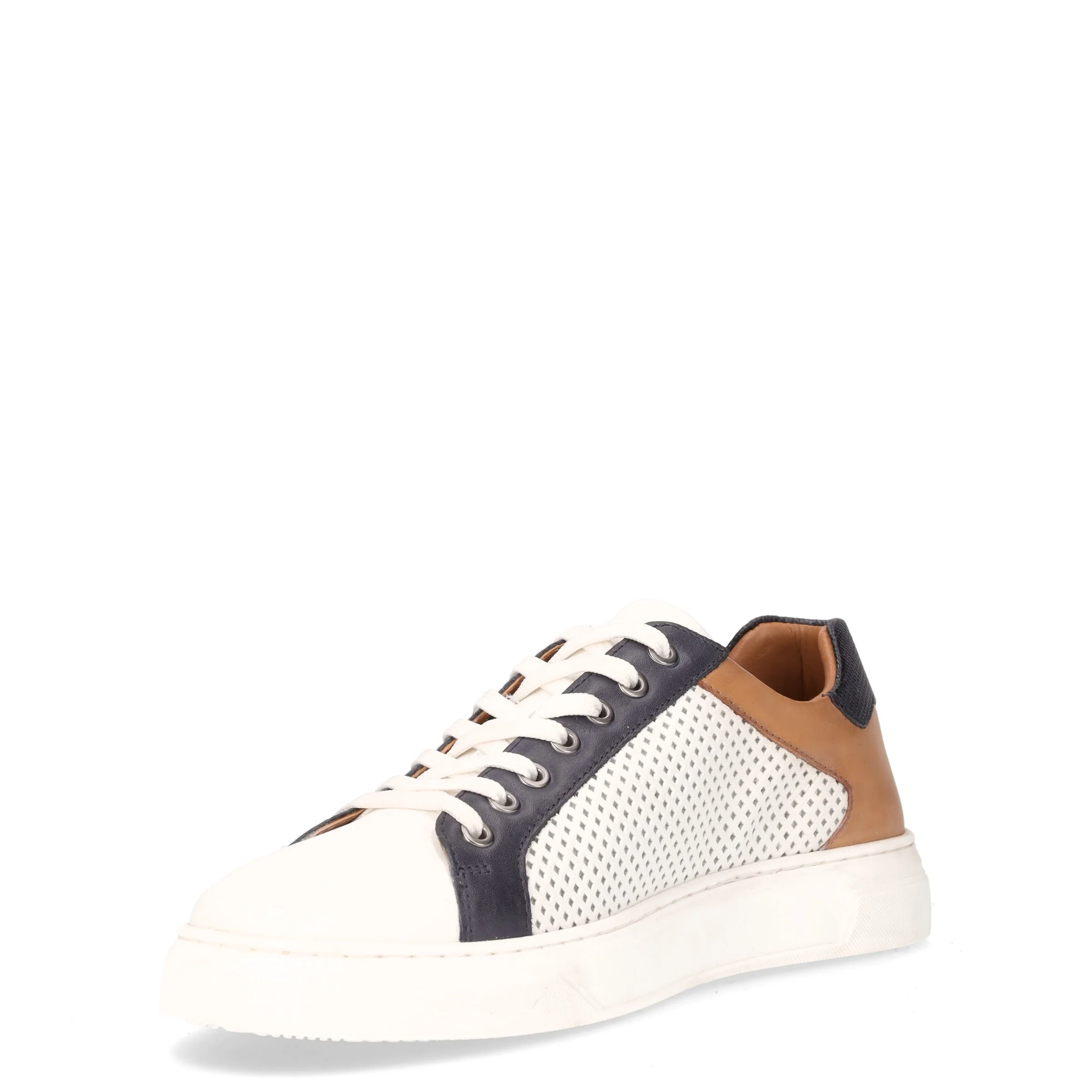 Sneaker in pelle bianco navy cognac - Image 3