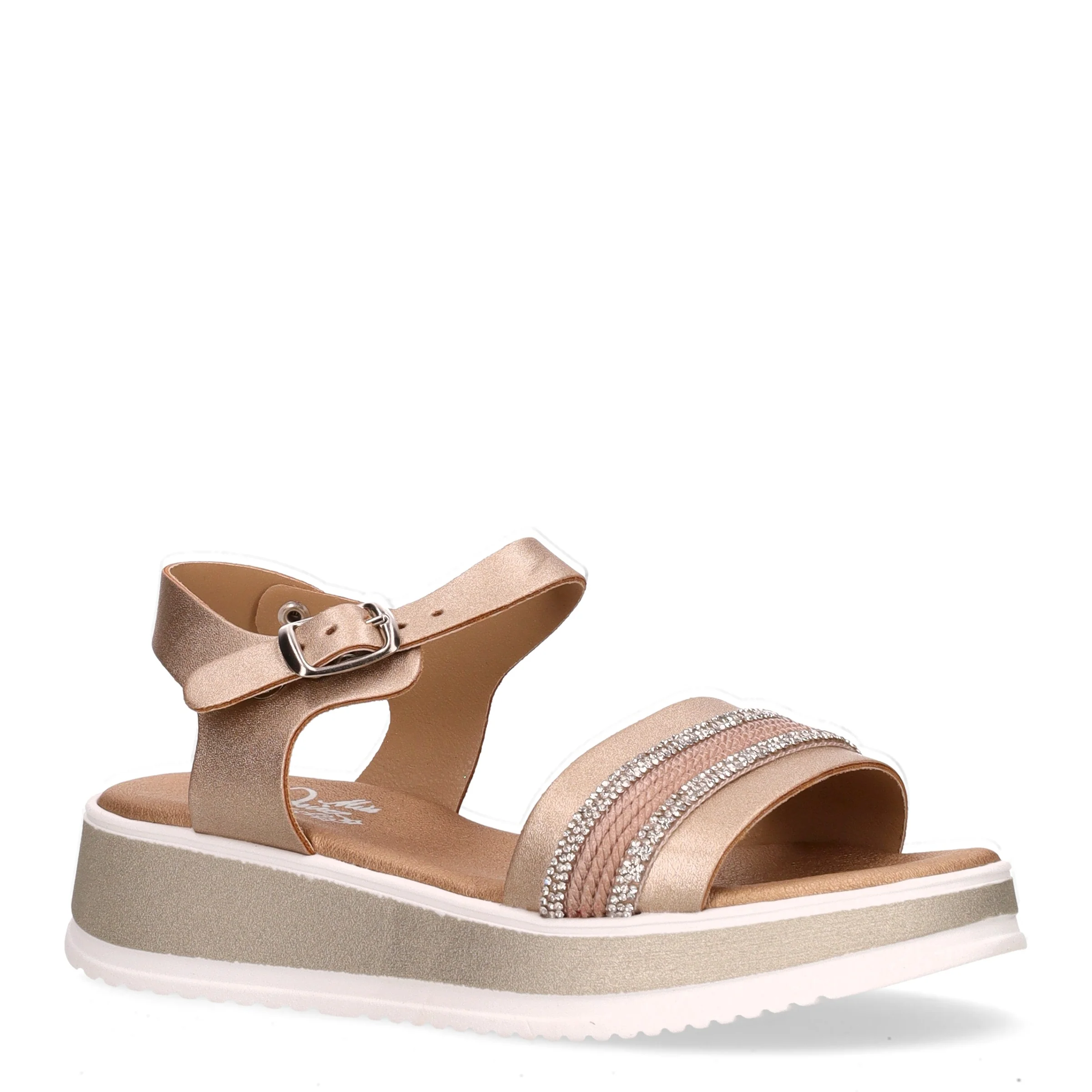 Sandalo bambina con strass platino argento - Image 2