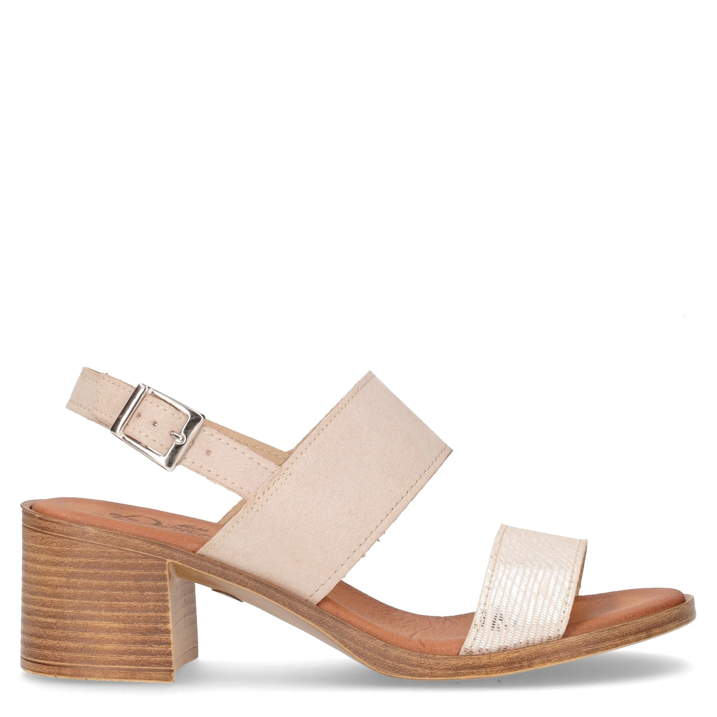 Sandalo con tacco beige