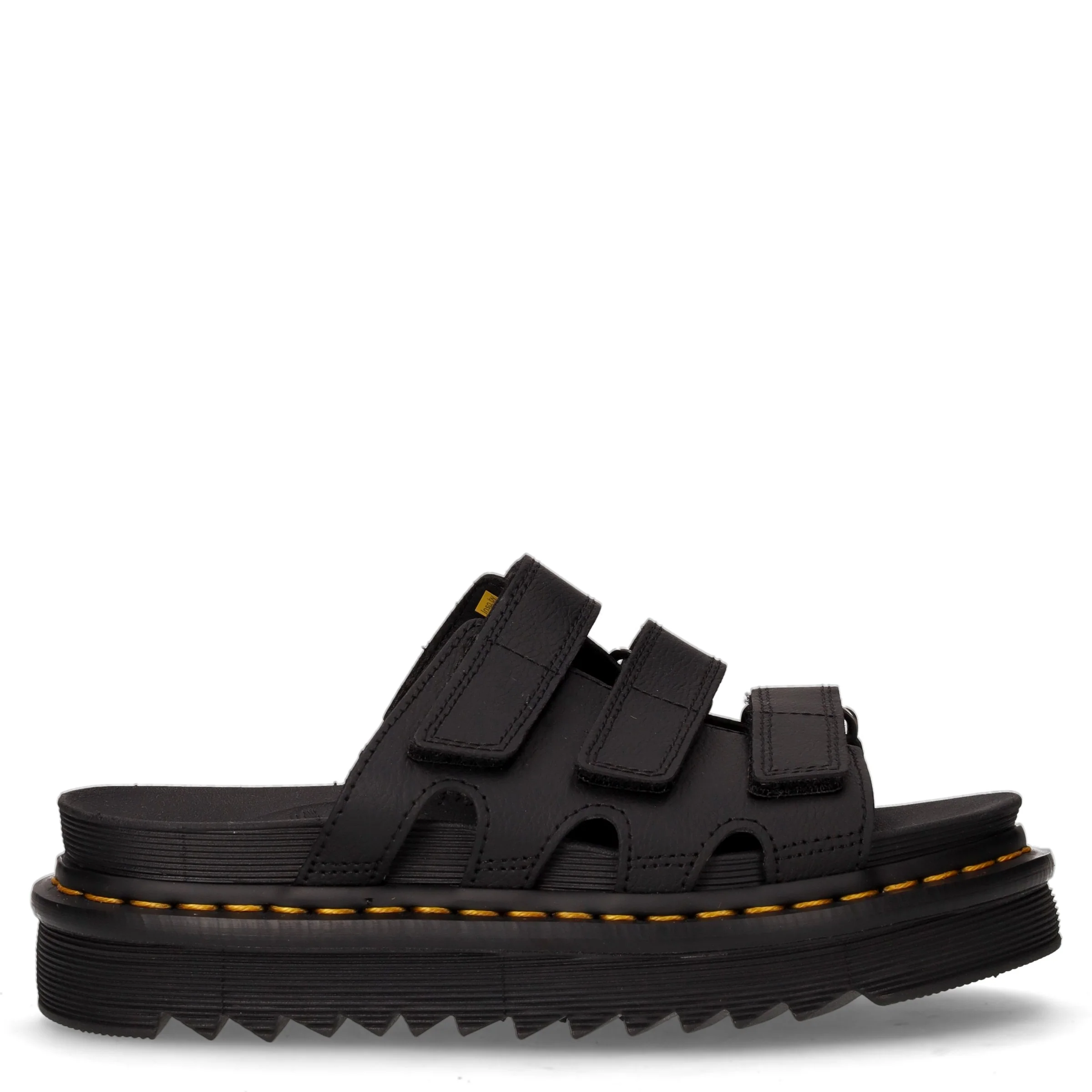 Raine Slide ciabatta in pelle con platform nero