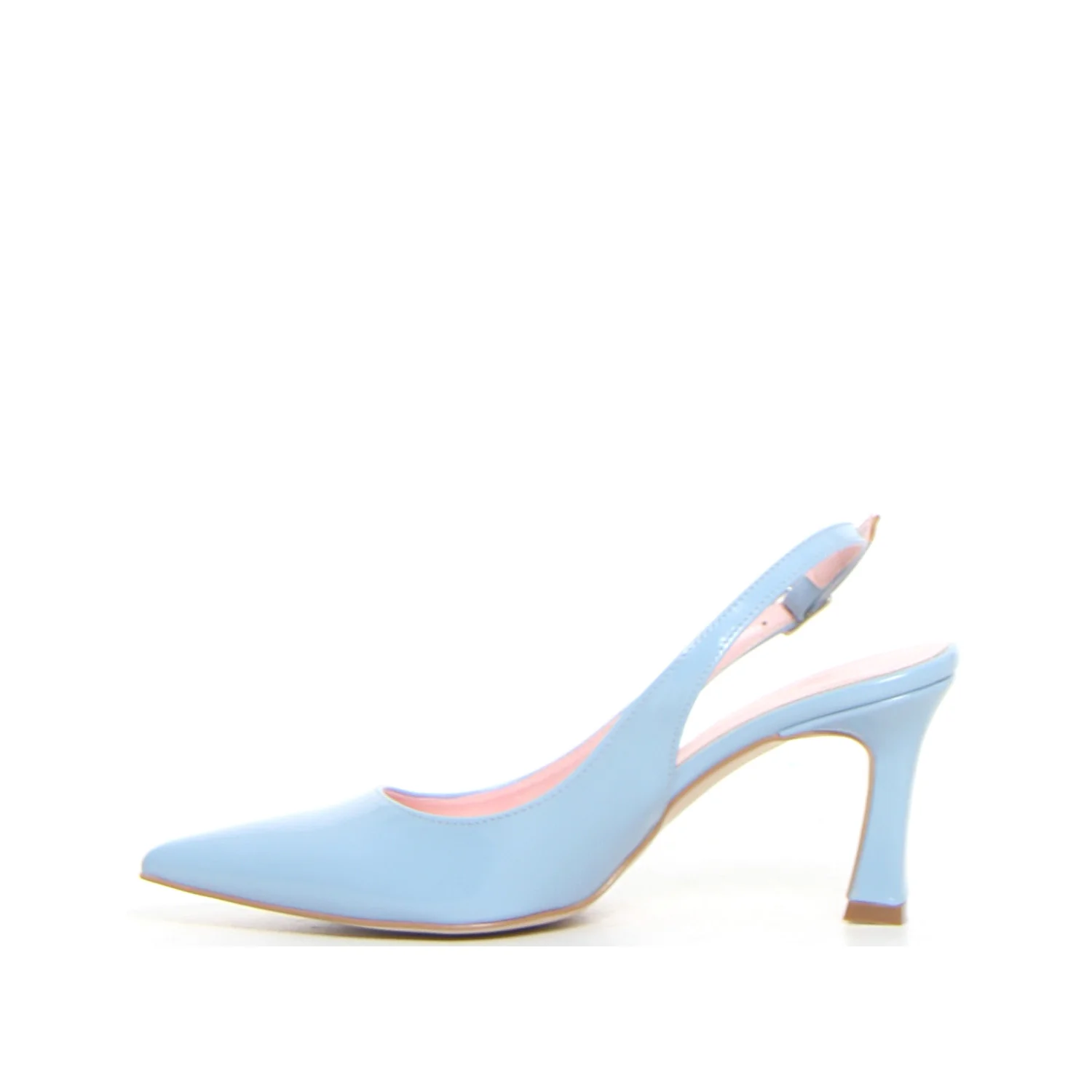 Décolleté slingback a punta azzurro vernice - Image 2