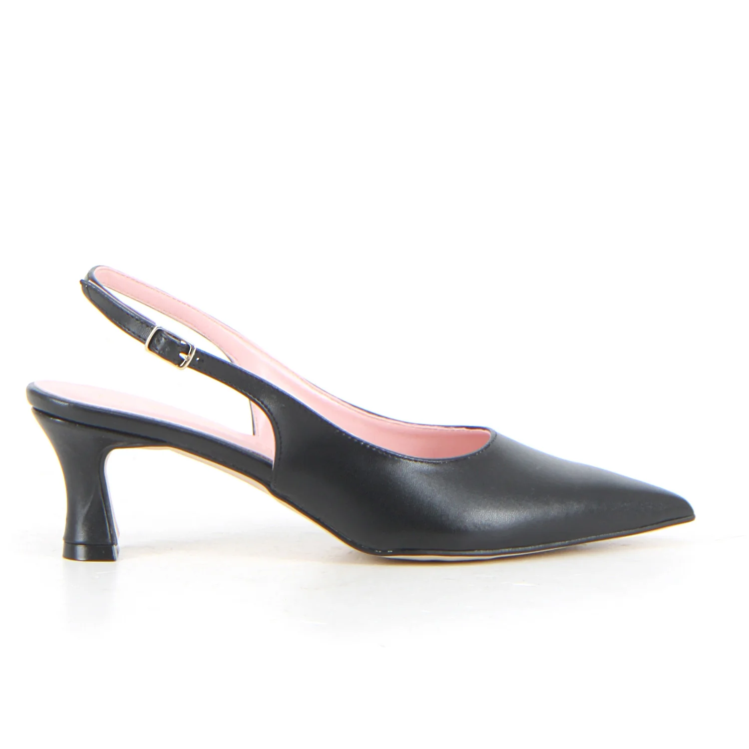Décolletè slingback a punta in ecopelle nero