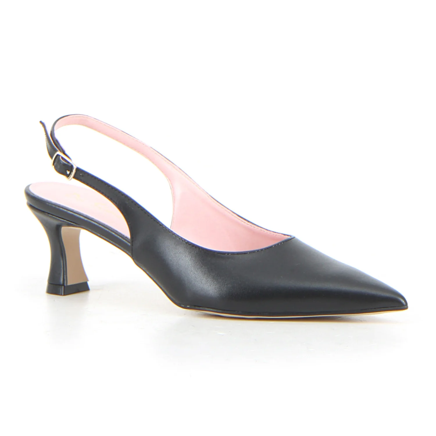 Décolletè slingback a punta in ecopelle nero - Image 2
