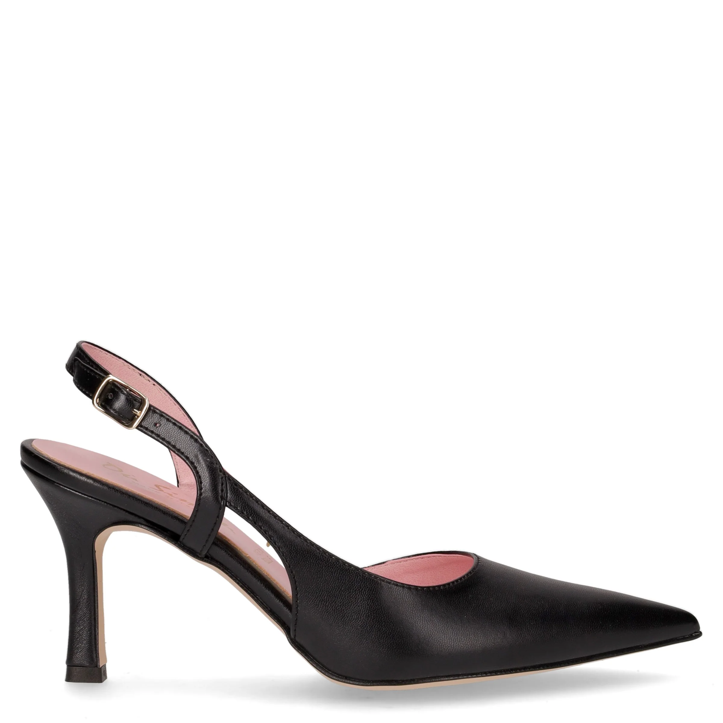 Décolleté slingback a punta in ecopelle nero