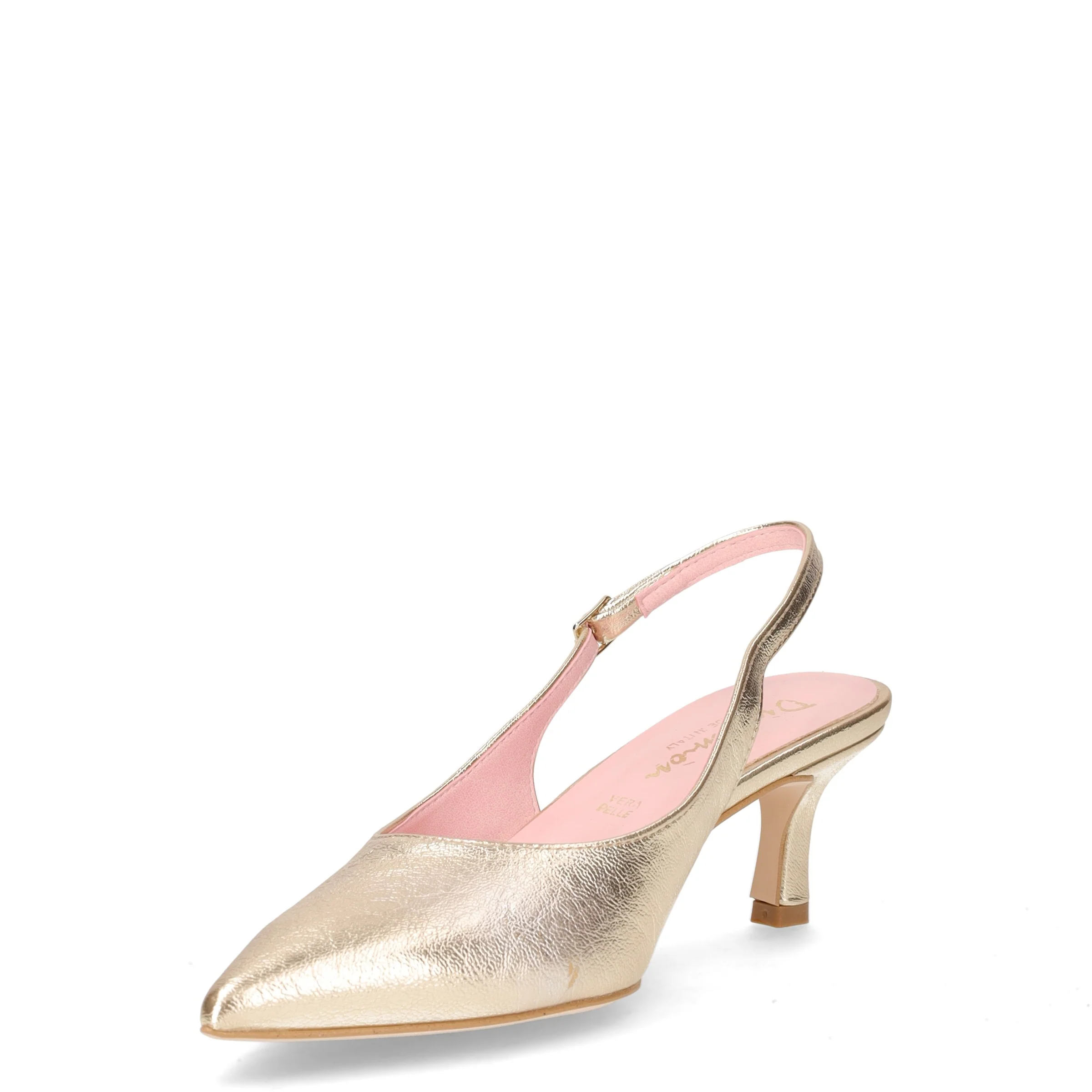 Décolleté slingback a punta in ecopelle platino - Image 3
