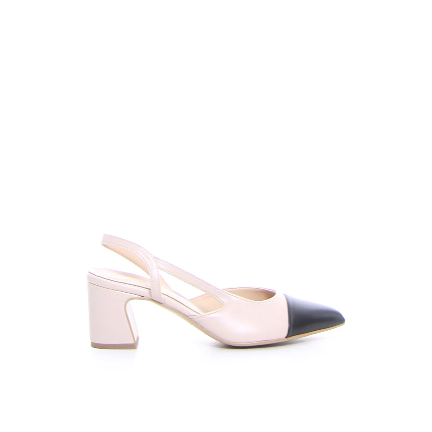 Décolleté slingback a punta panna nero