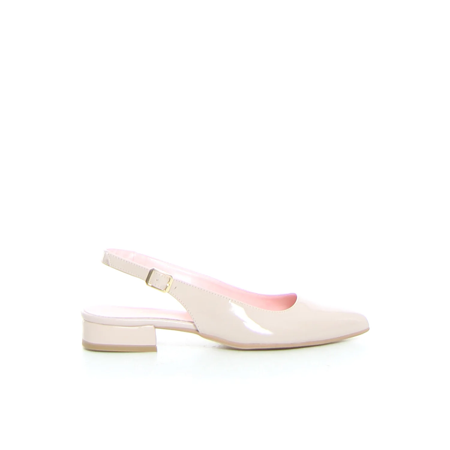 Décolleté slingback bassa nude vernice