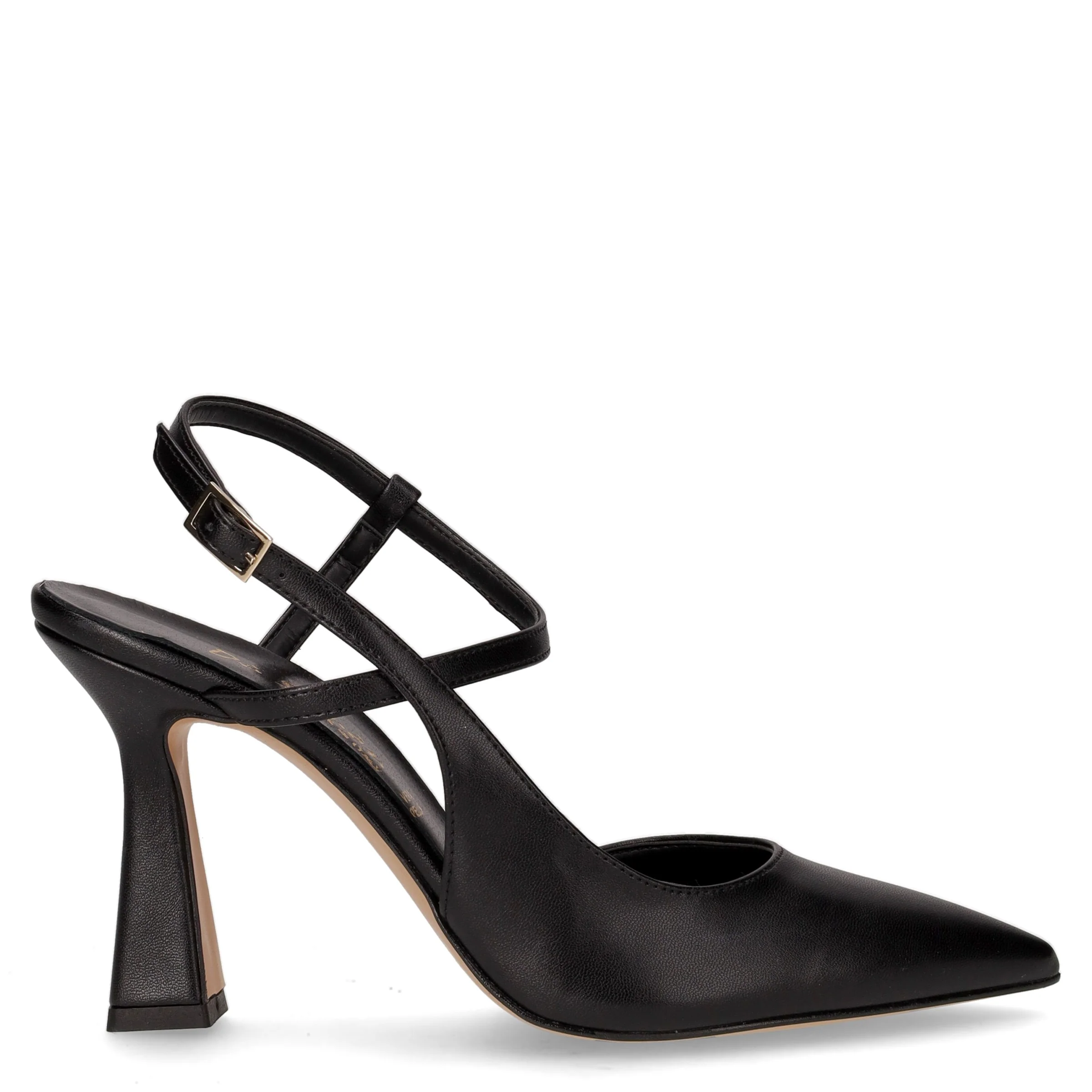 Sandalo con tacco in ecopelle nero