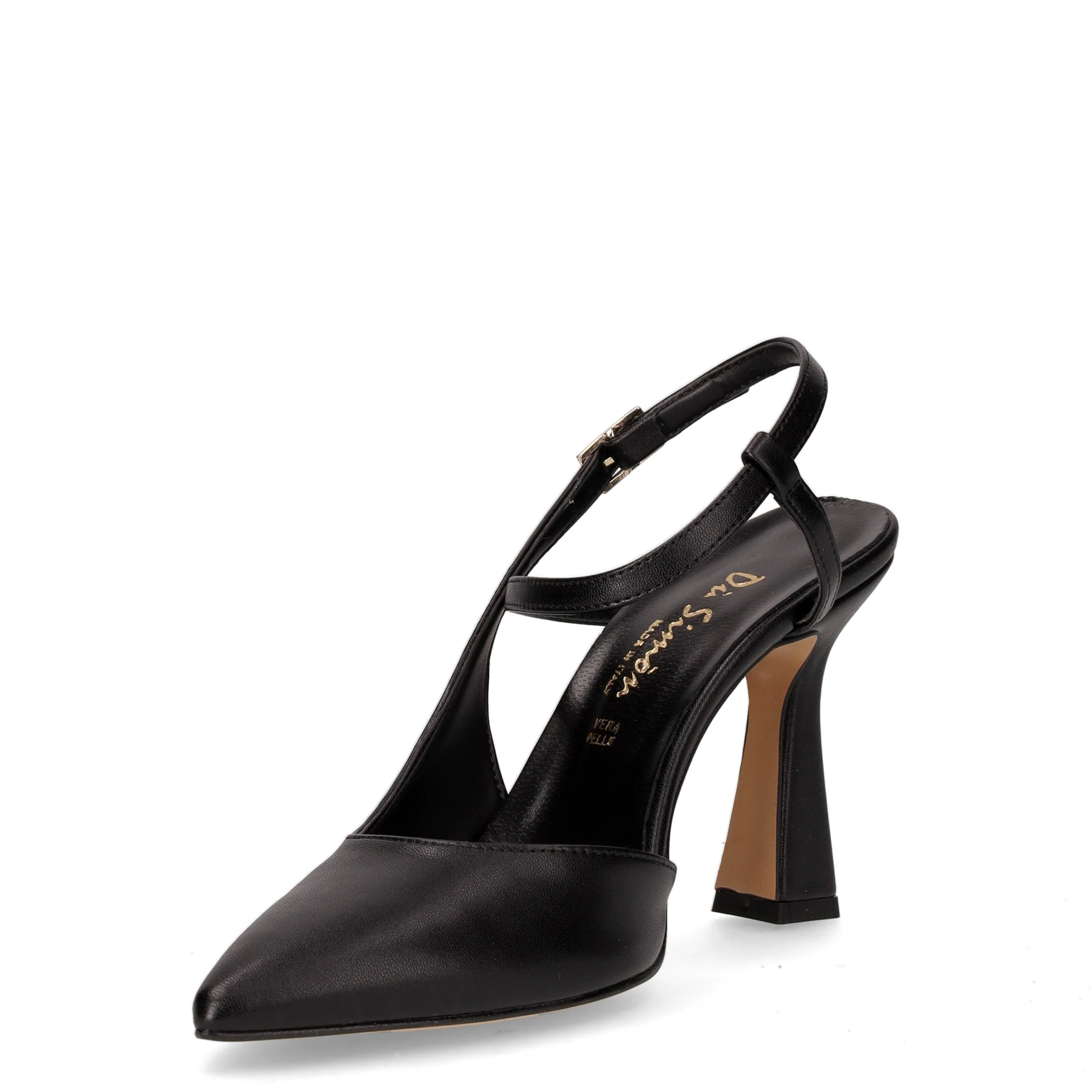 Sandalo con tacco in ecopelle nero - Image 3