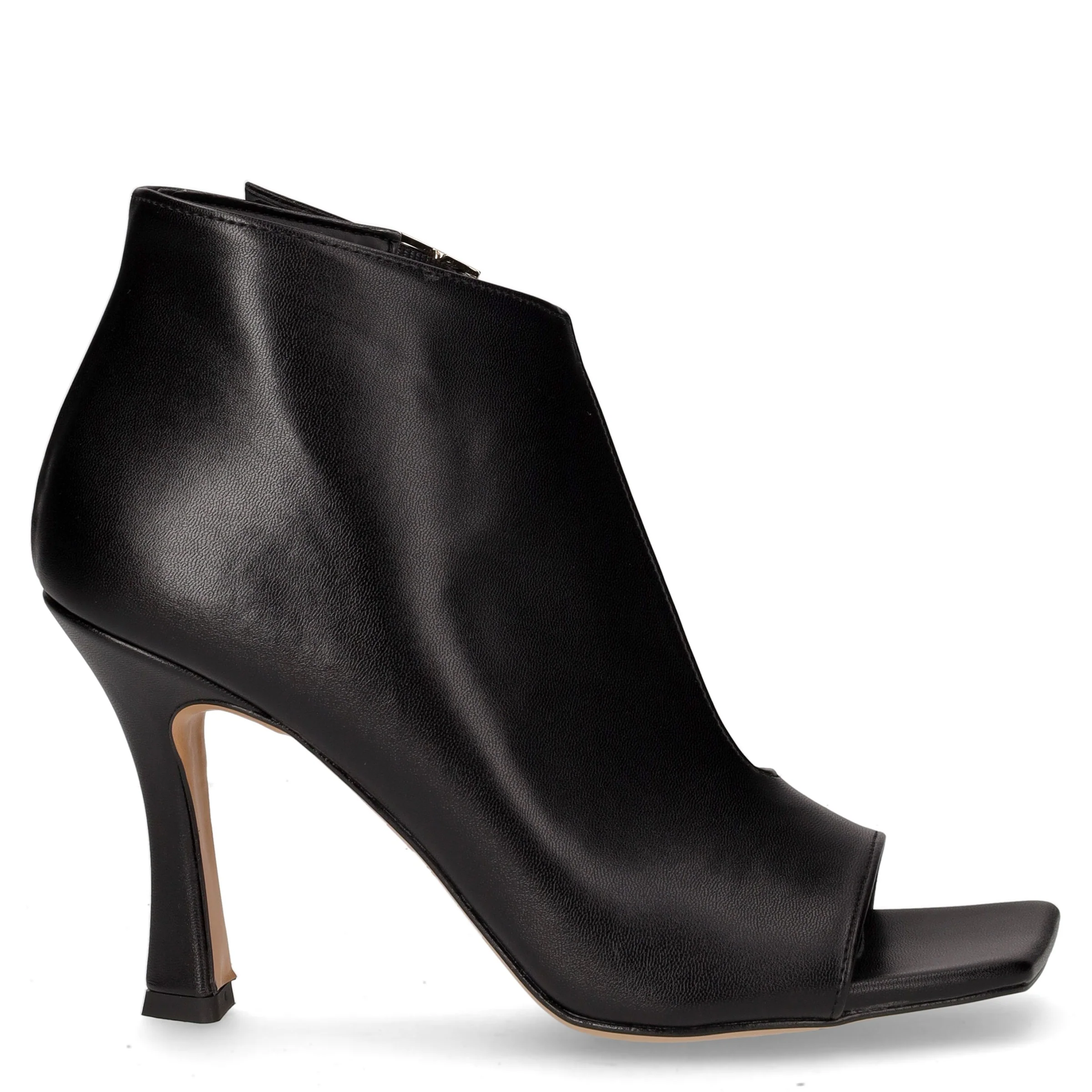 Sandalo con tacco in ecopelle nero