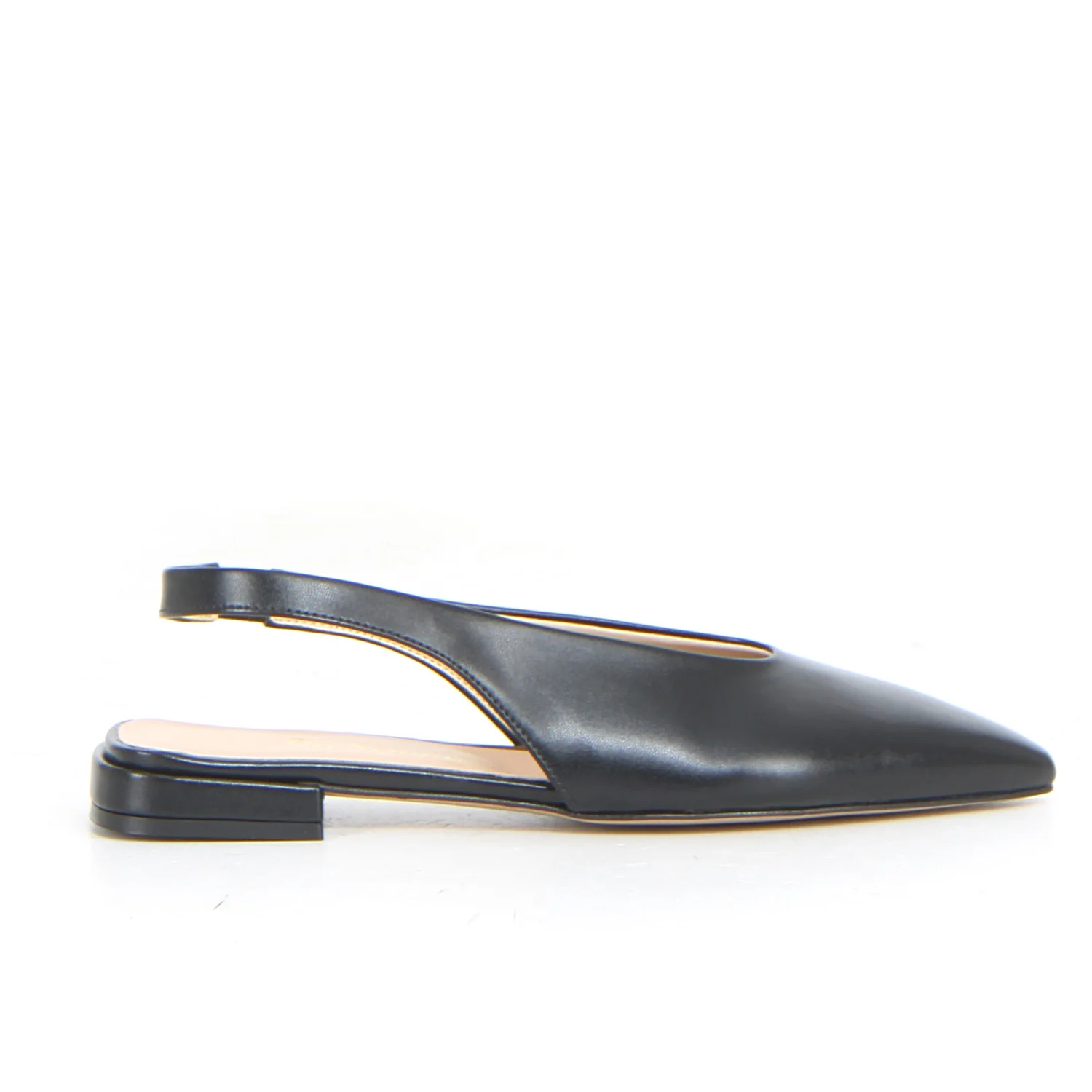 Slingback bassa a punta nero