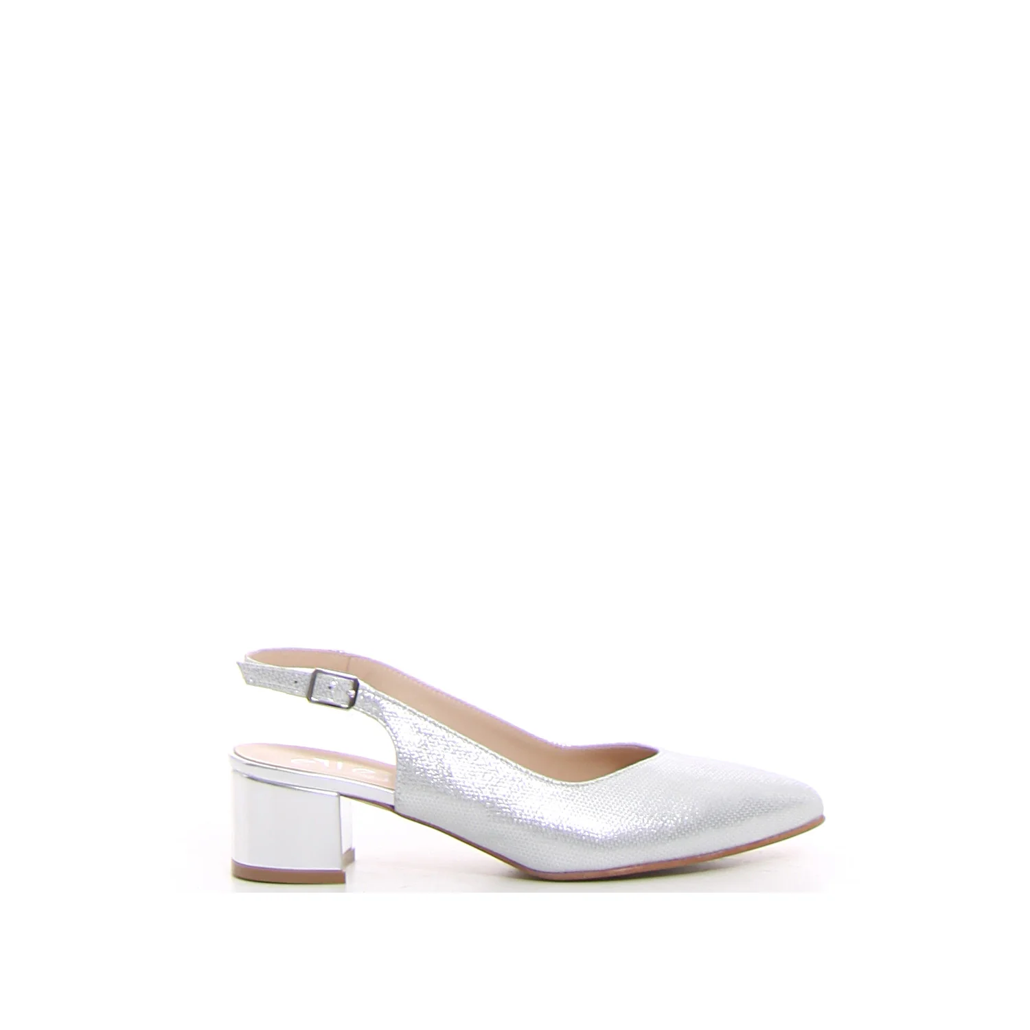 Décolleté slingback argento