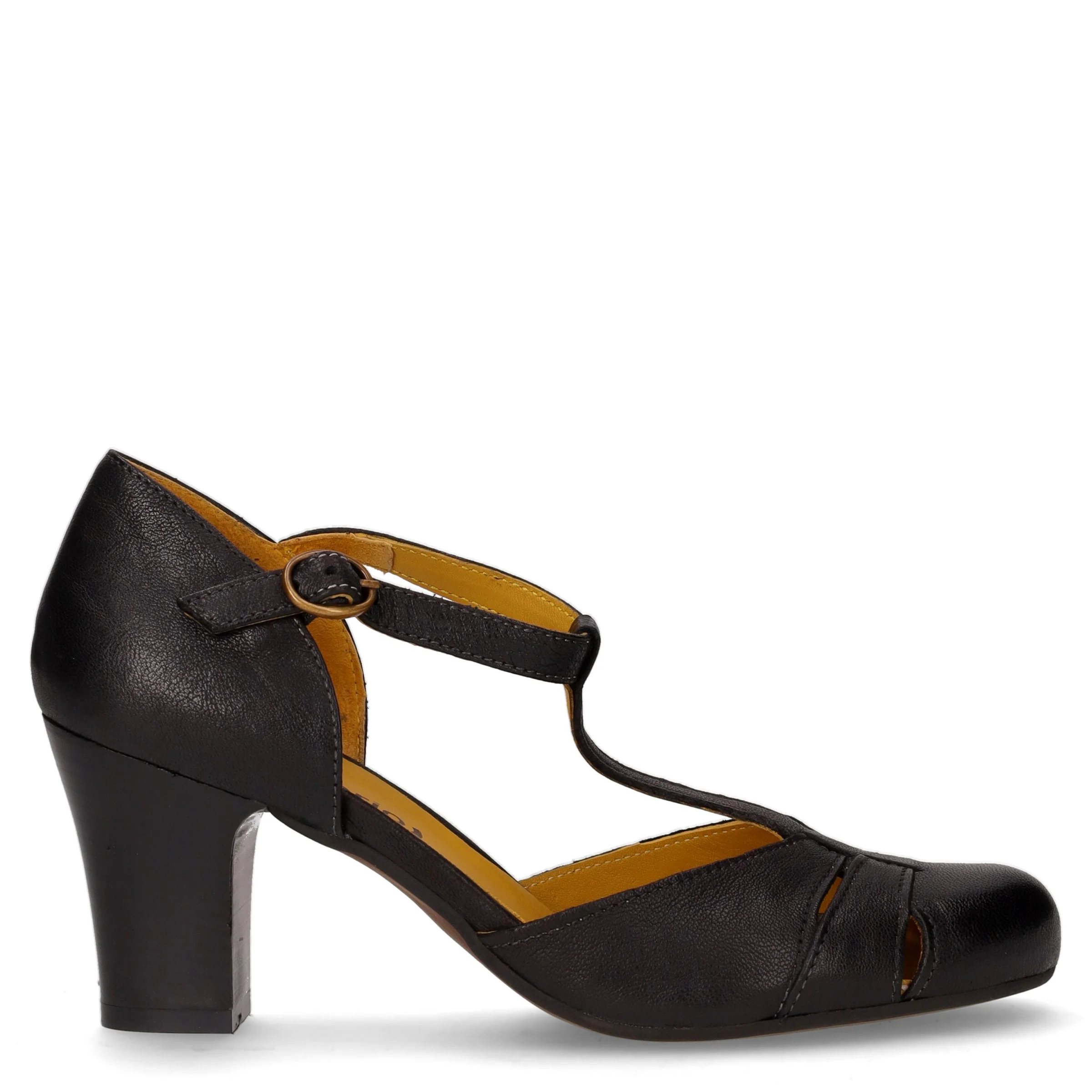 Sandalo con tacco in pelle nero