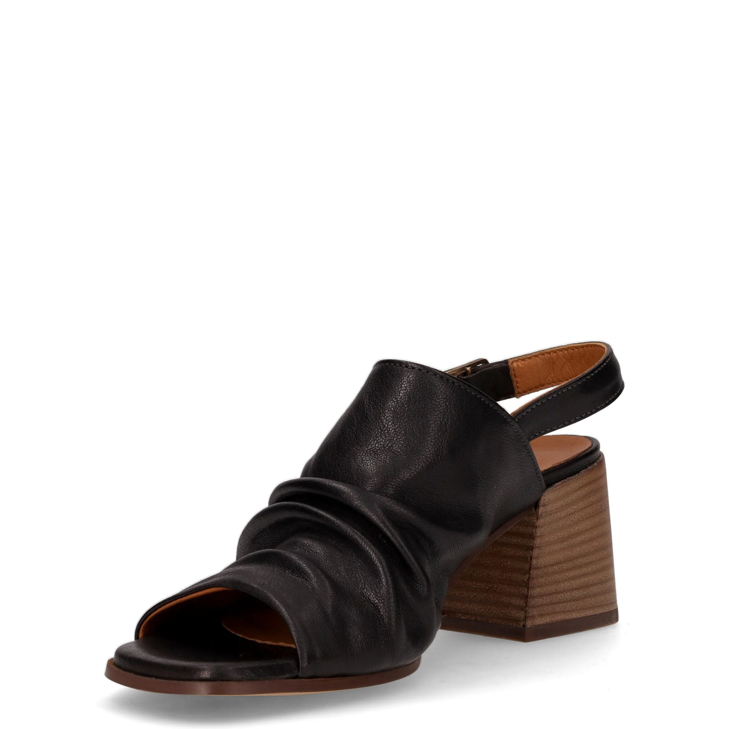 Sandalo con tacco in pelle nero - Image 3
