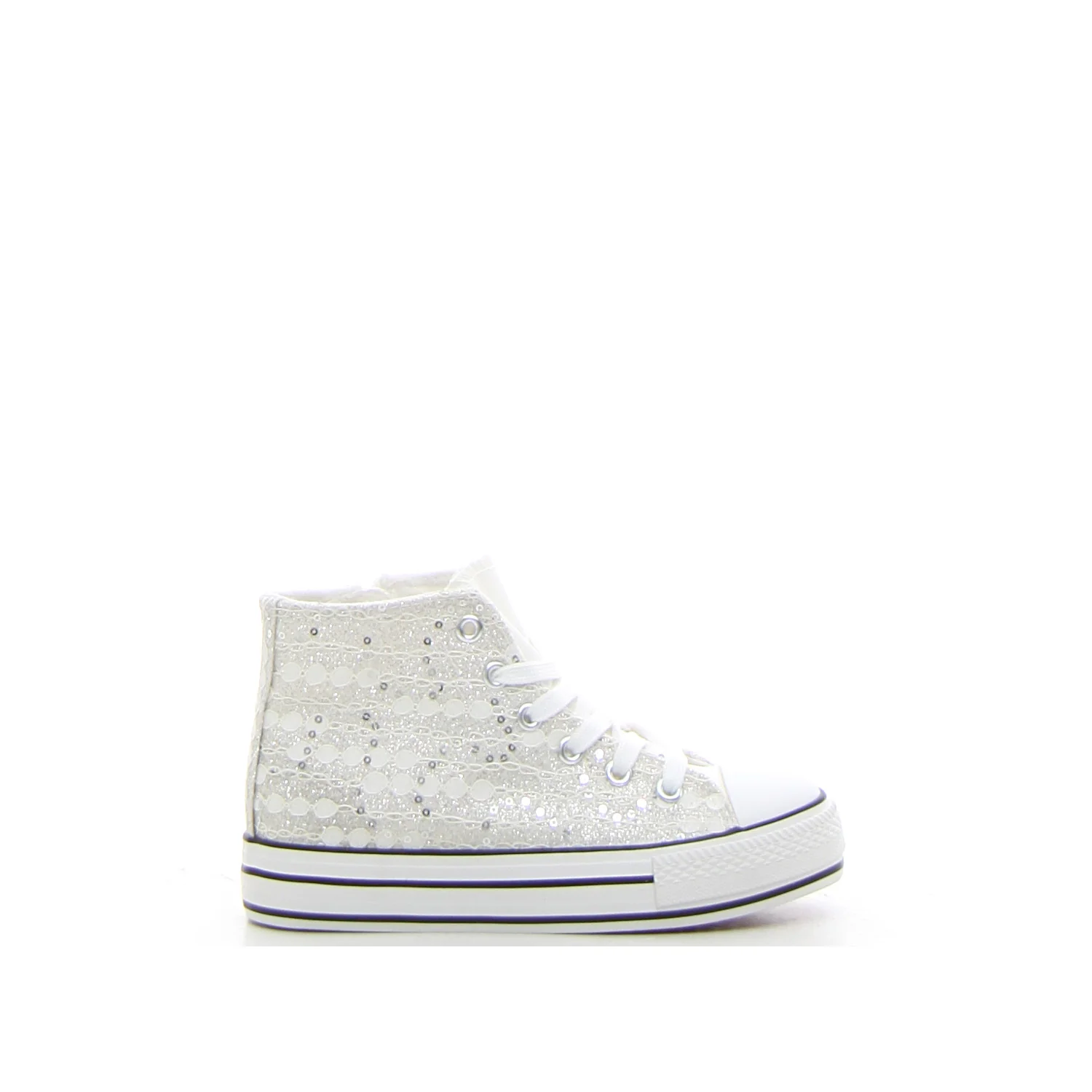 Sneaker bambina bianco paillettes
