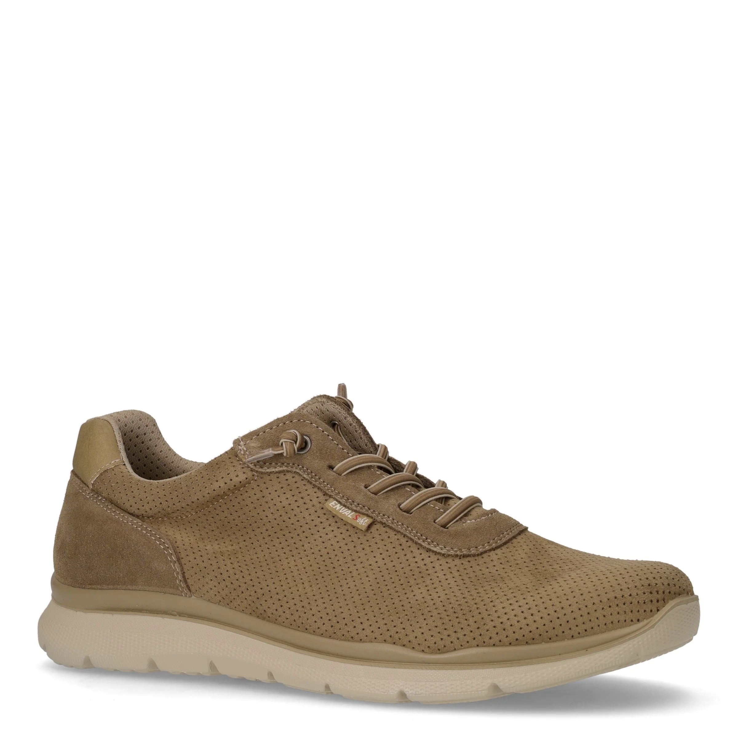 Scarpa sportiva in pelle ed ecopelle tortora - Image 2